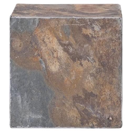 Large Midcentury Stone Cube Side Table or Display Stand For Sale
