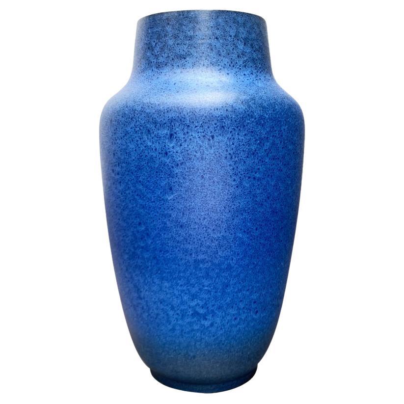 Grande vaso da terra di metà secolo in Studio Pottery blu di Bückeburg Keramik, anni '60