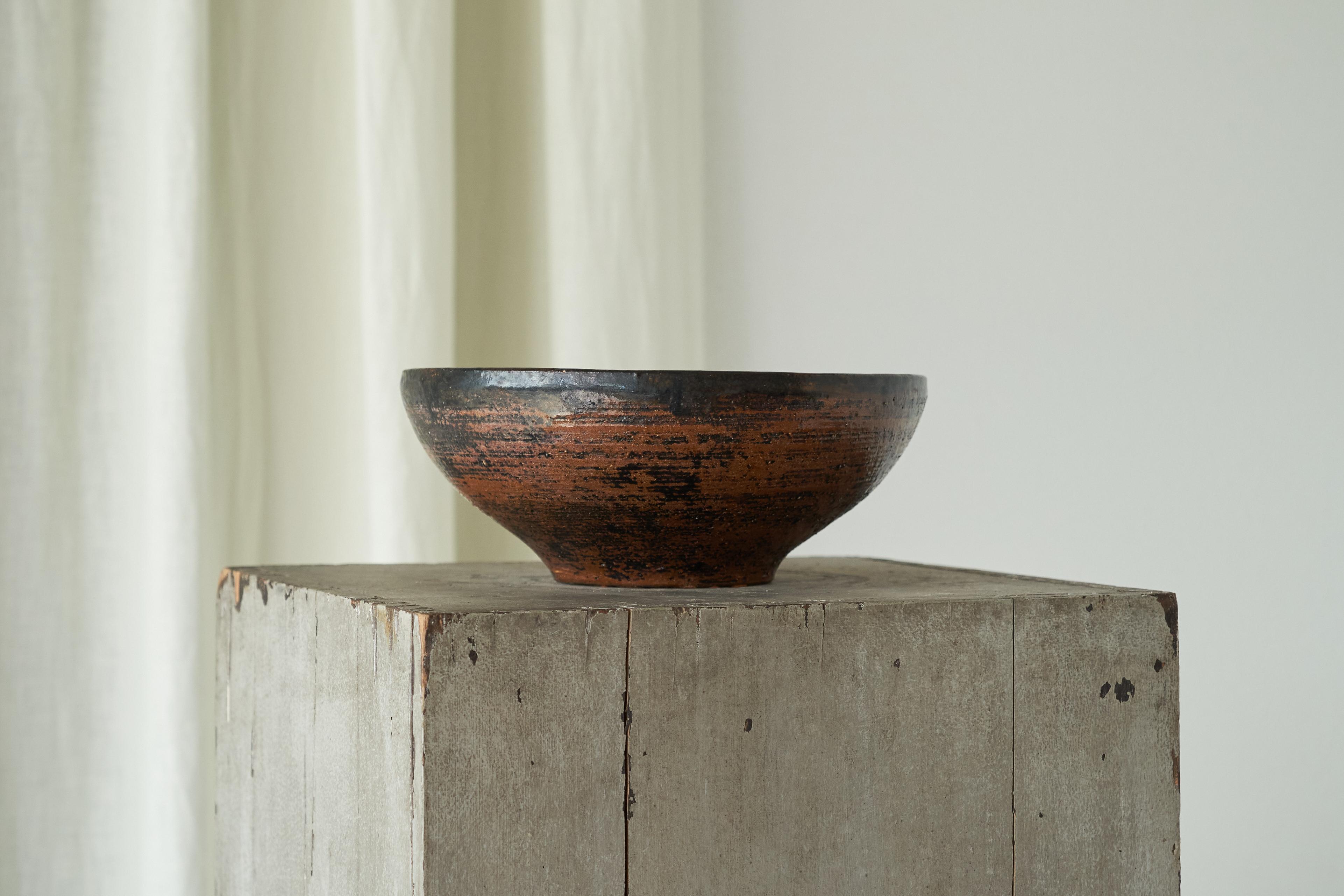 European Large Mid Century Studio Pottery Bowl 1960s For Sale