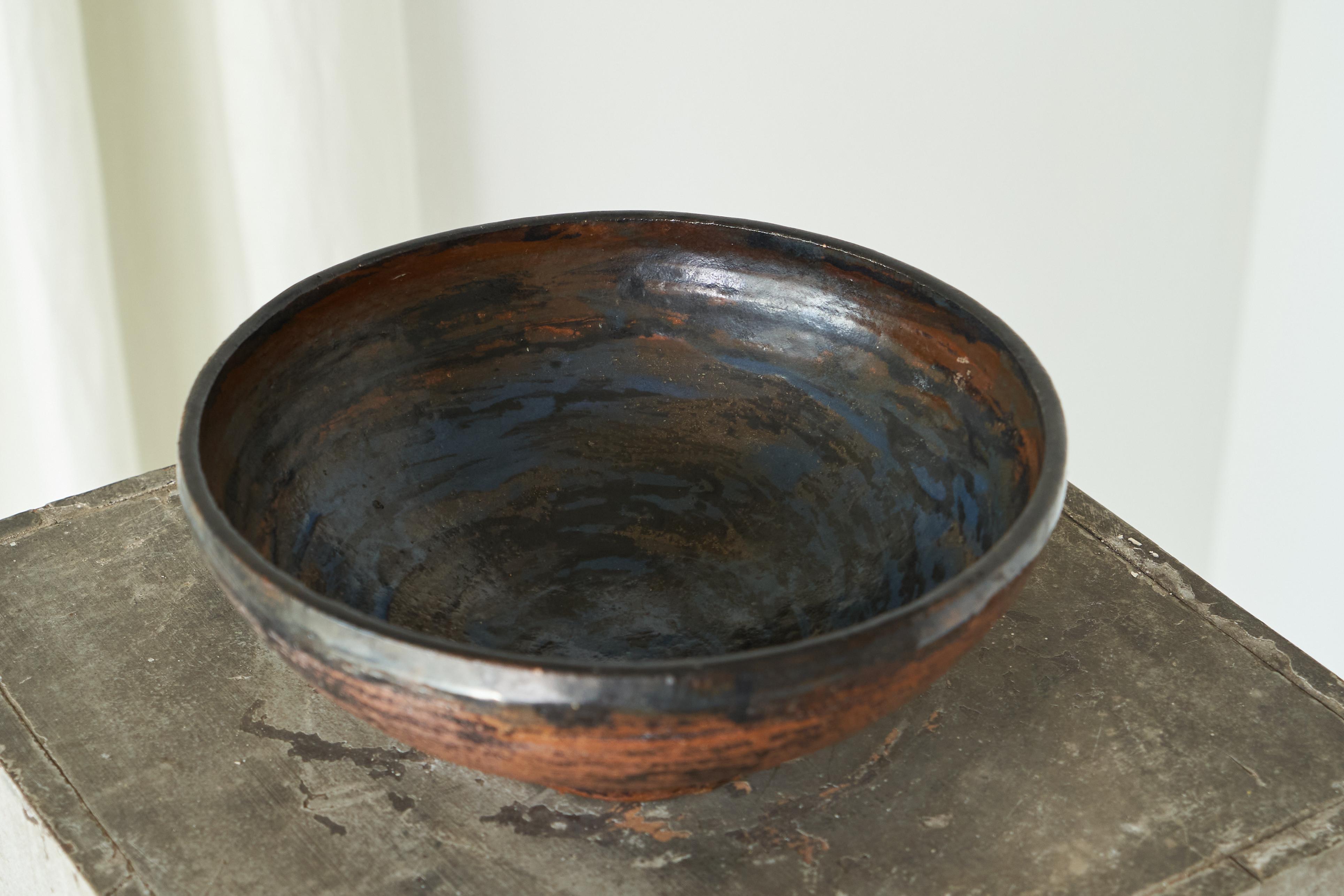 Hand-Crafted Large Mid Century Studio Pottery Bowl 1960s For Sale