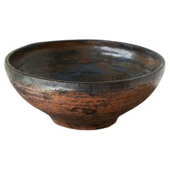 Gran cuenco de cerámica Studio Pottery de mediados de siglo 1960