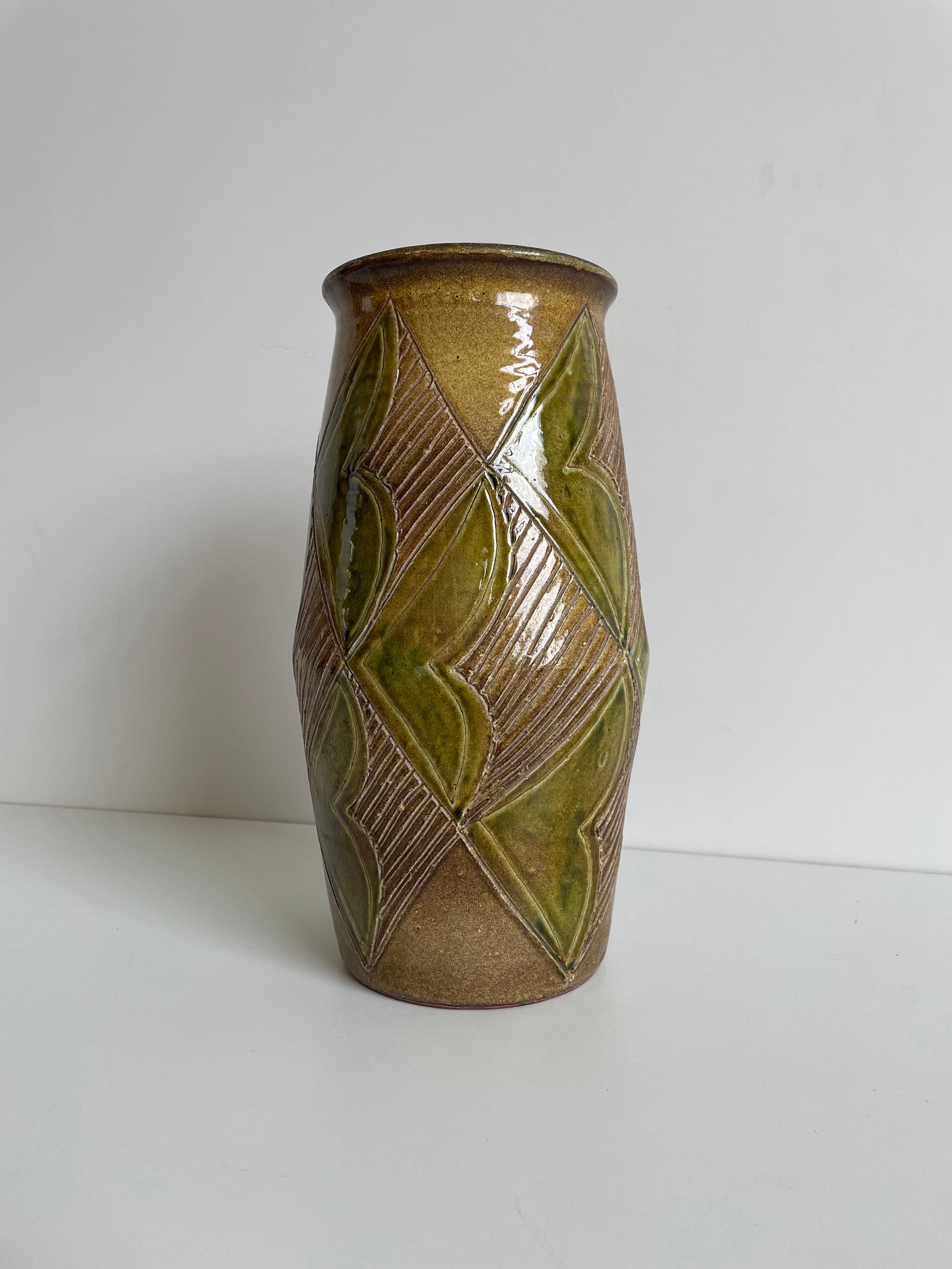 Large Mid-Century Studio Pottery Glazed Ceramic Vase, 1960s 5