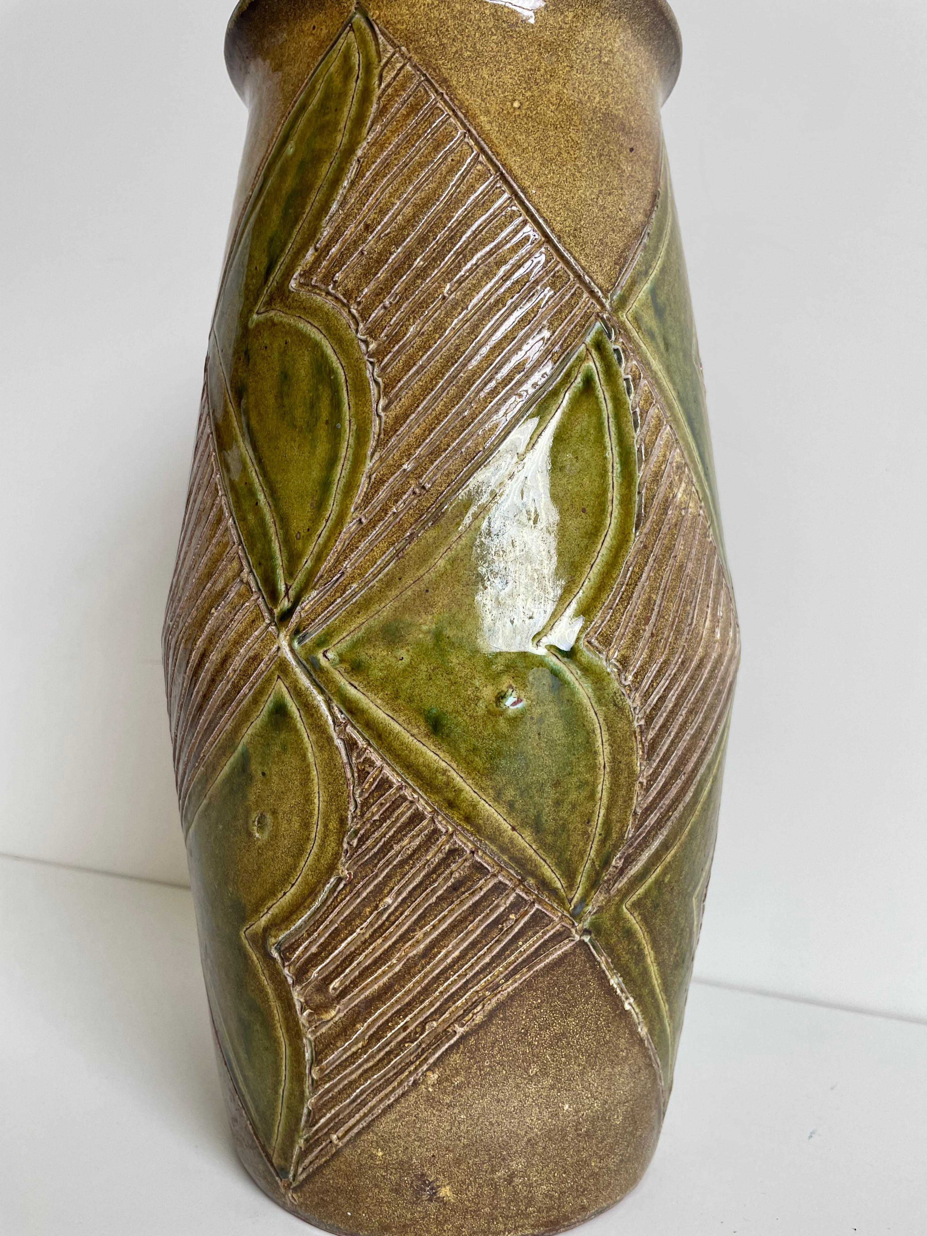 Mid-Century Modern Large Mid-Century Studio Pottery Glazed Ceramic Vase, 1960s