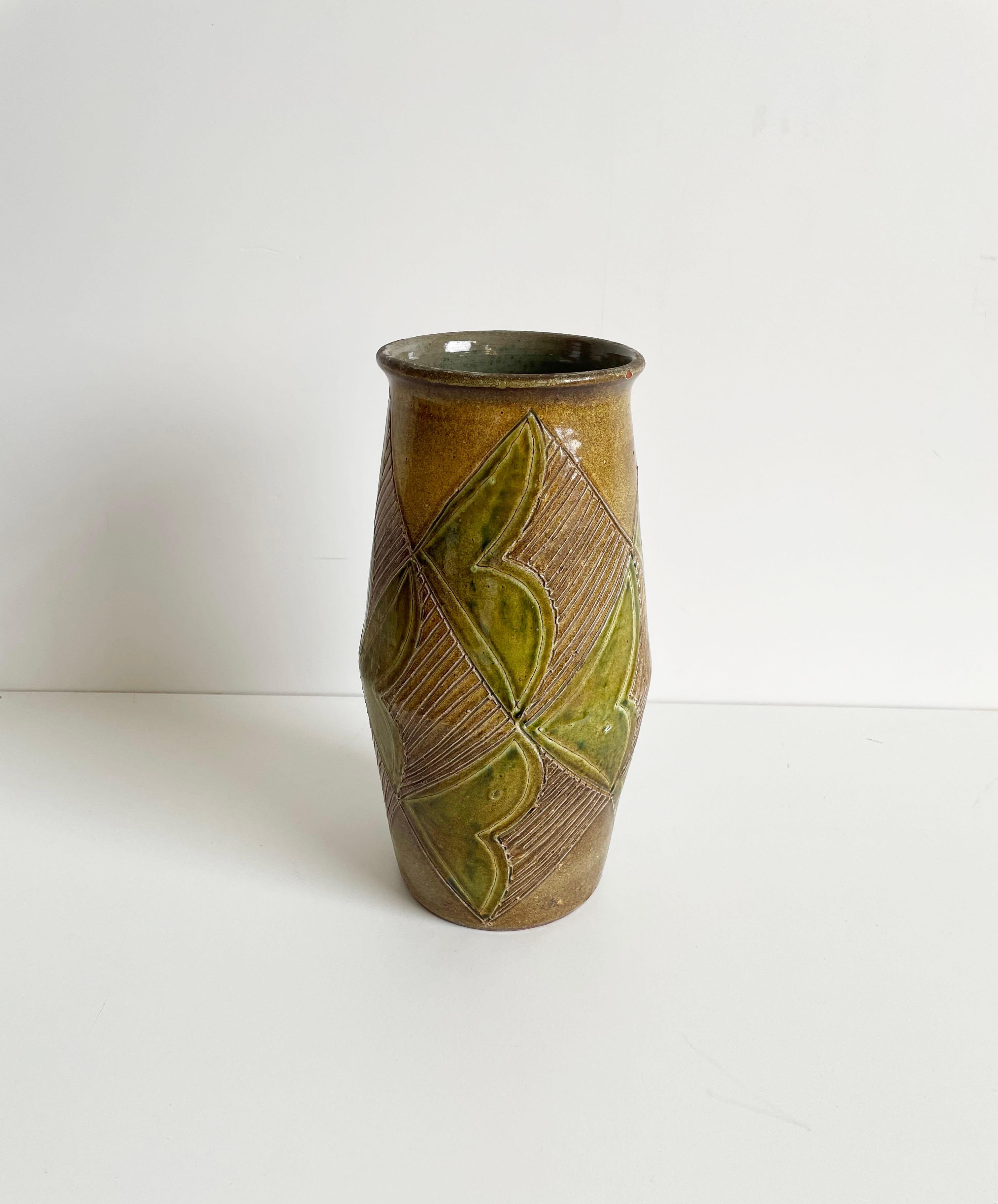 Large Mid-Century Studio Pottery Glazed Ceramic Vase, 1960s In Good Condition In Zagreb, HR