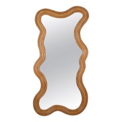 Large Mid-Century Style Bamboo Mirror