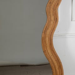 Large Mid-Century Style Italian Bamboo Mirror