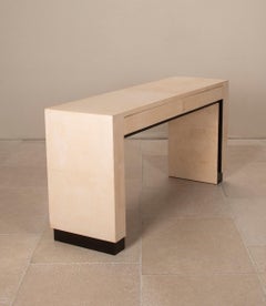Large Mid-Century Style Italian Console Table in Parchemin