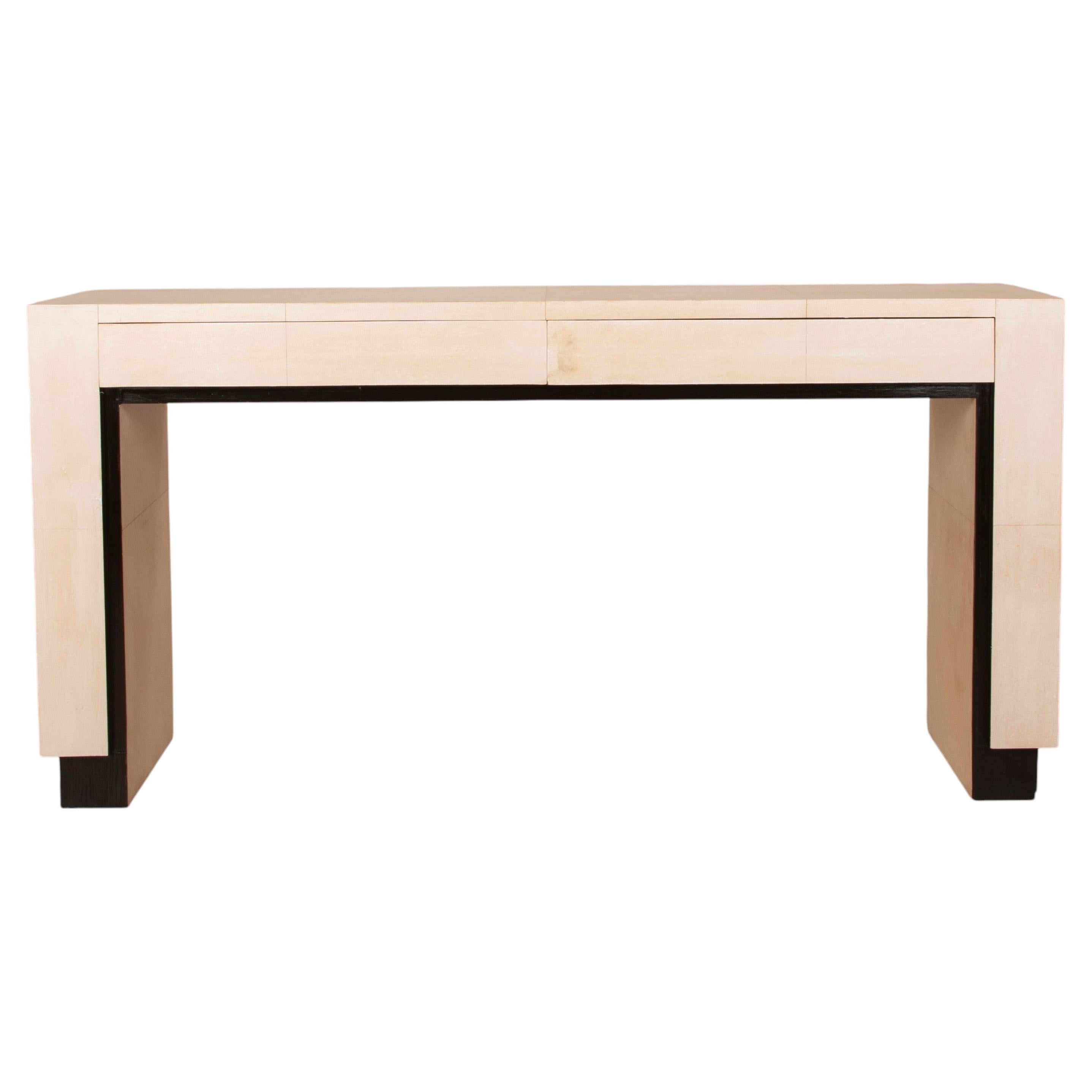 Large Mid-Century Style Italian Console Table in Parchemin