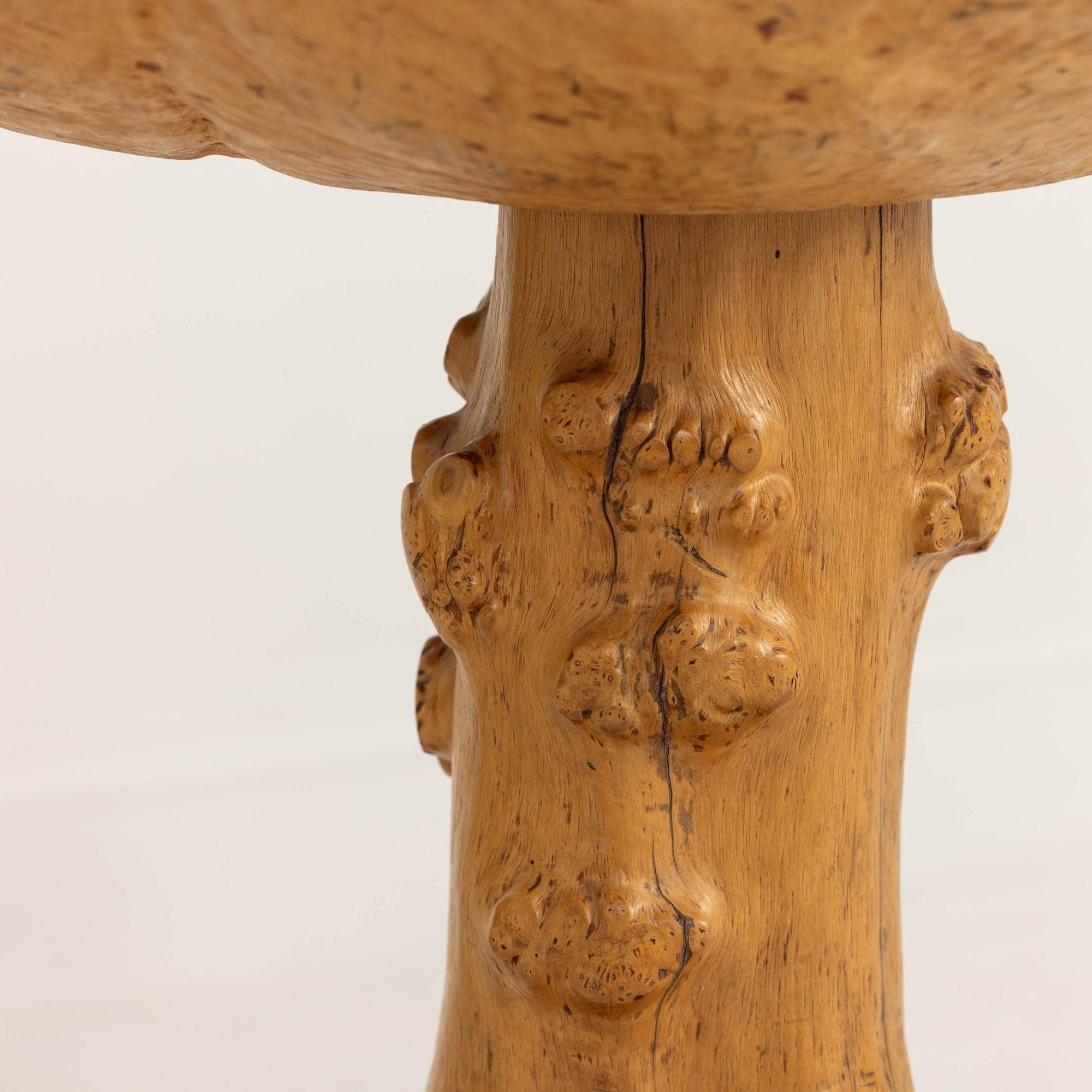 Large Mid Century Swedish Birch and Pine Root Bowl Tazza on Base For Sale 7
