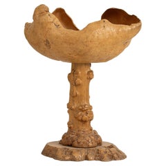 Large Mid Century Swedish Birch and Pine Root Bowl Tazza on Base