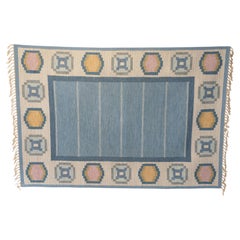 Large Mid-Century Swedish Kilim By Ingegerd Silow