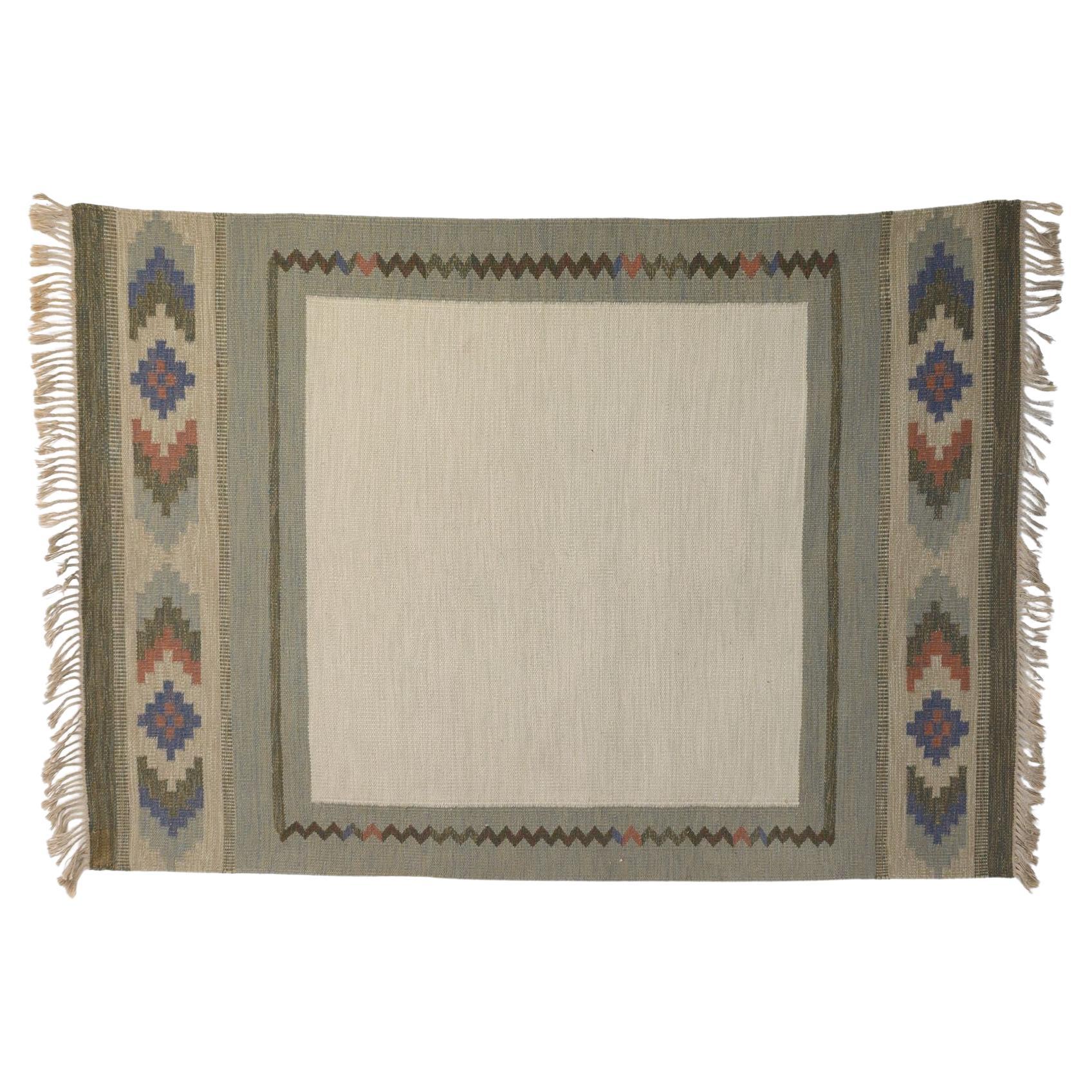 Grande kilim svedese della metà del secolo scorso