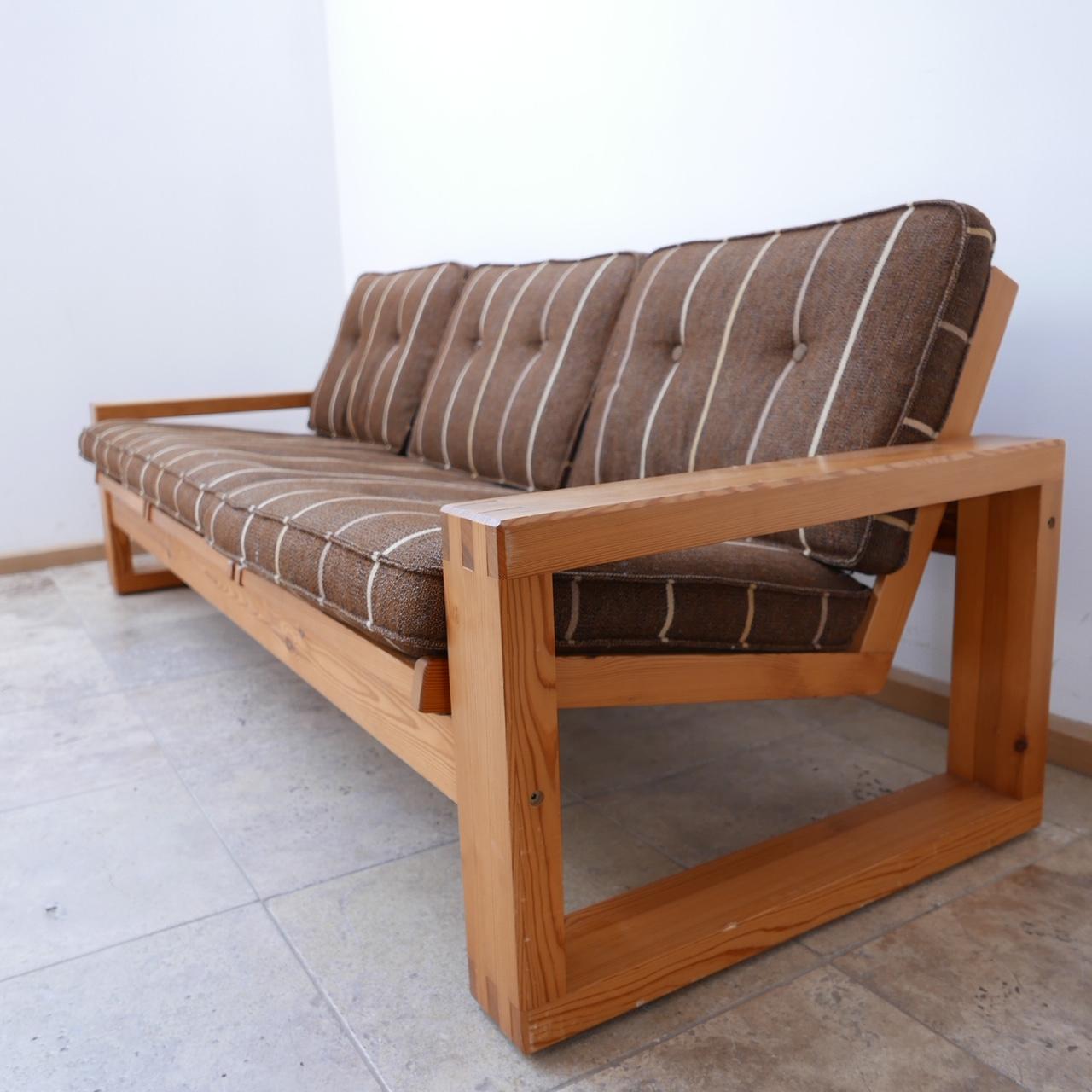 Large Mid-Century Swedish Pine Sofa by Yngve Ekstrom 2