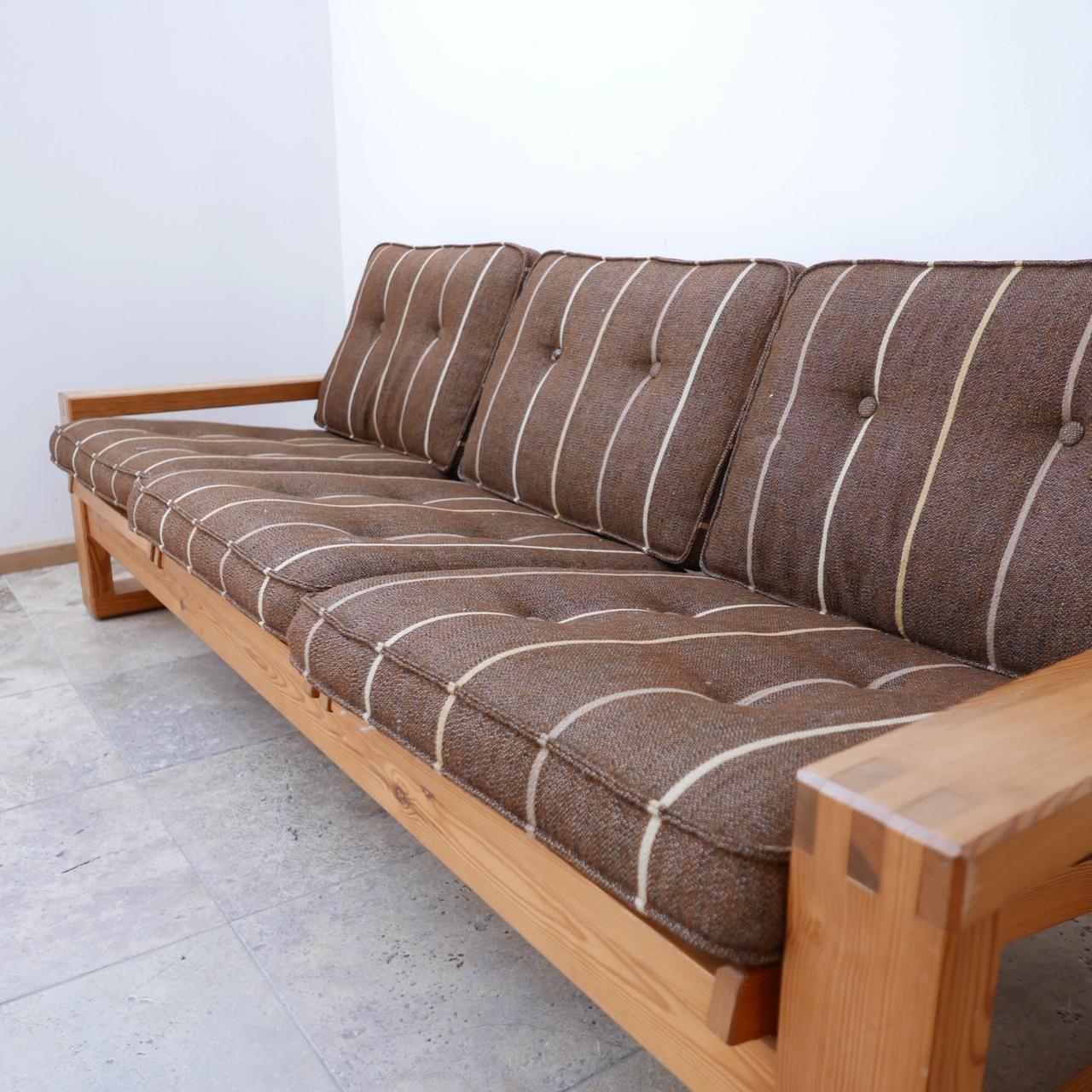 Large Mid-Century Swedish Pine Sofa by Yngve Ekstrom 3