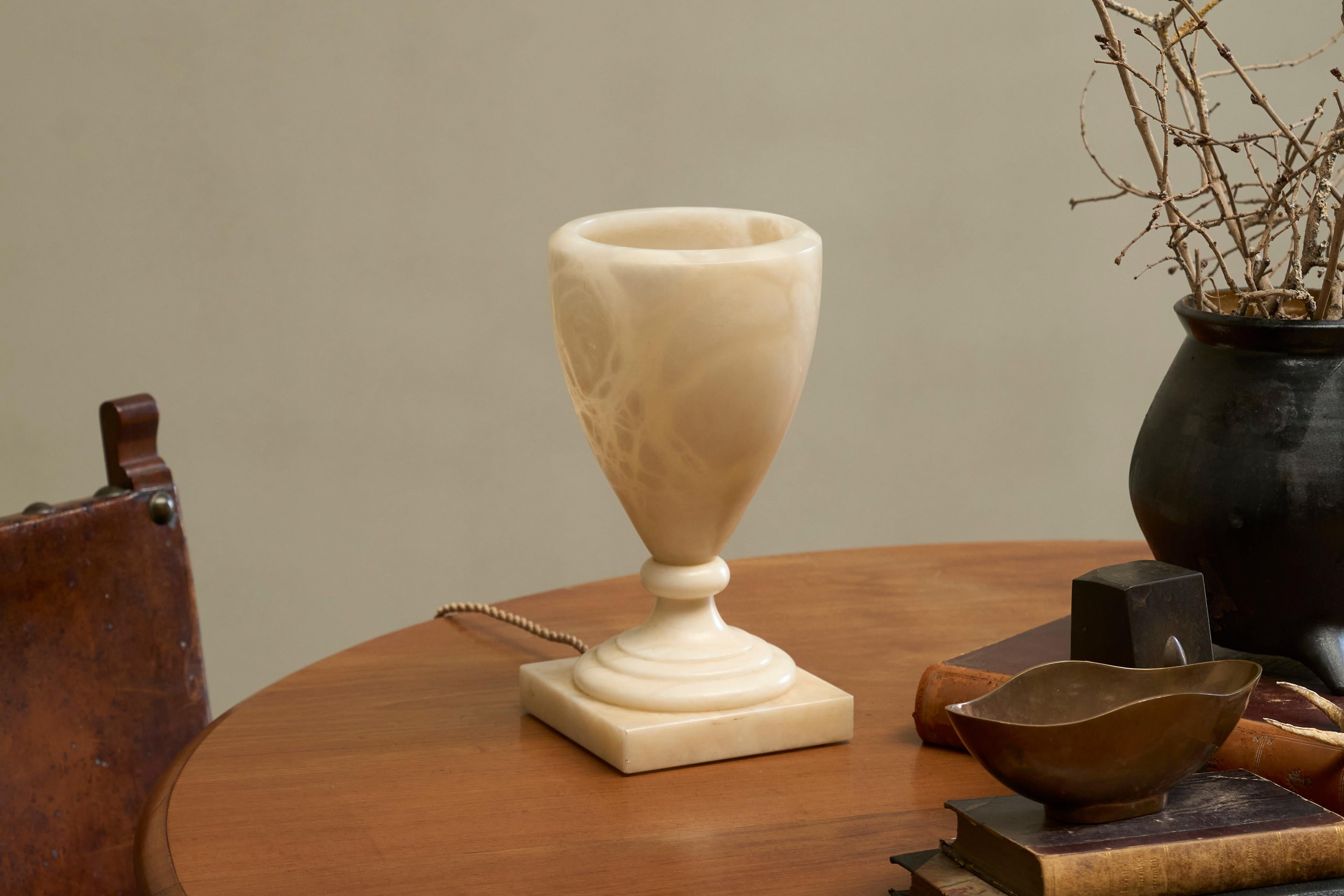 Gran Lámpara de Sobremesa de Alabastro España Años 70 en venta 3