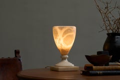 Large Mid Century Table Lamp in Alabaster Spain 1970s
