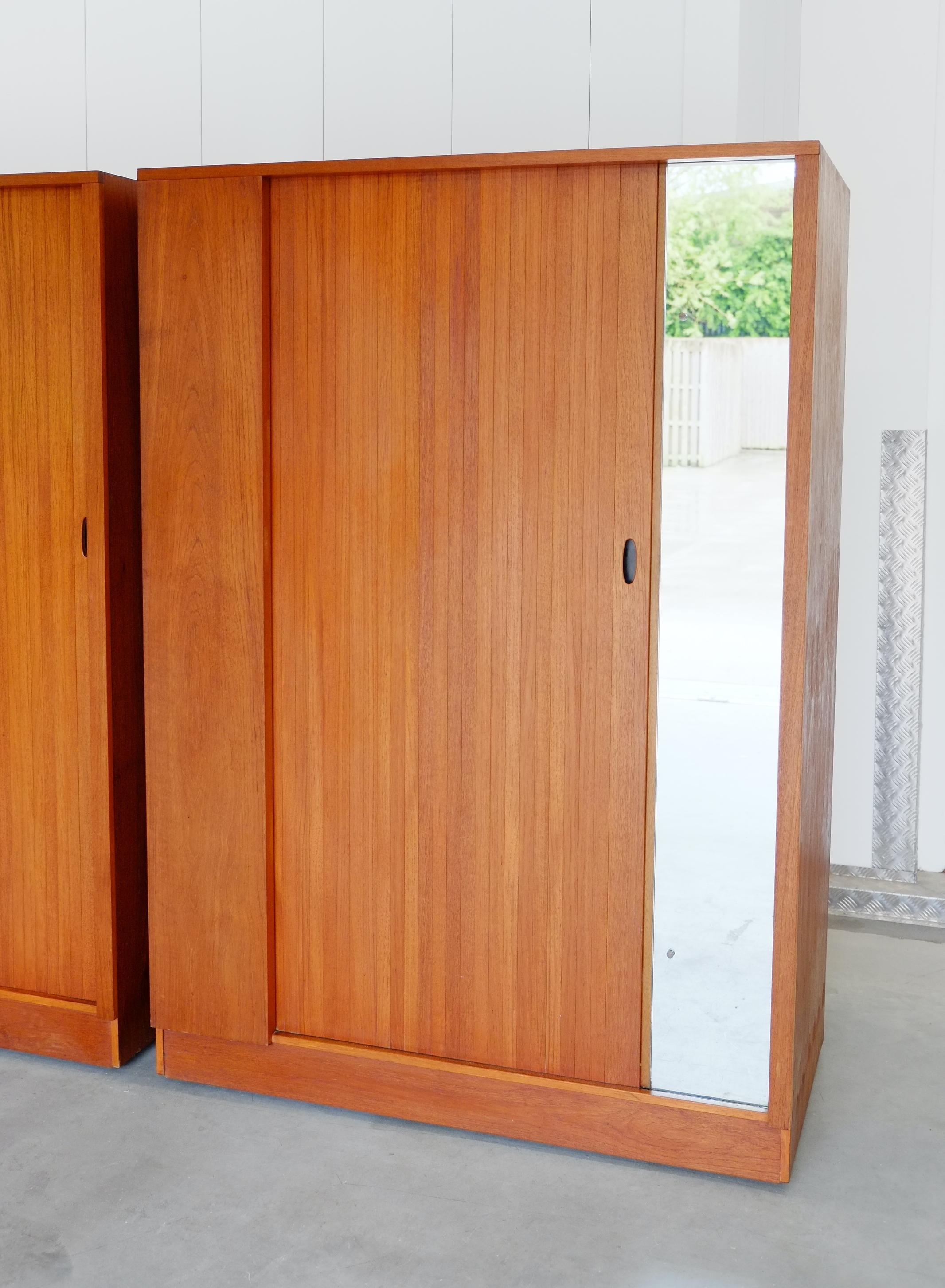  Large Mid Century Tambour Door Wardrobe England C1960 - Pair Available For Sale 6