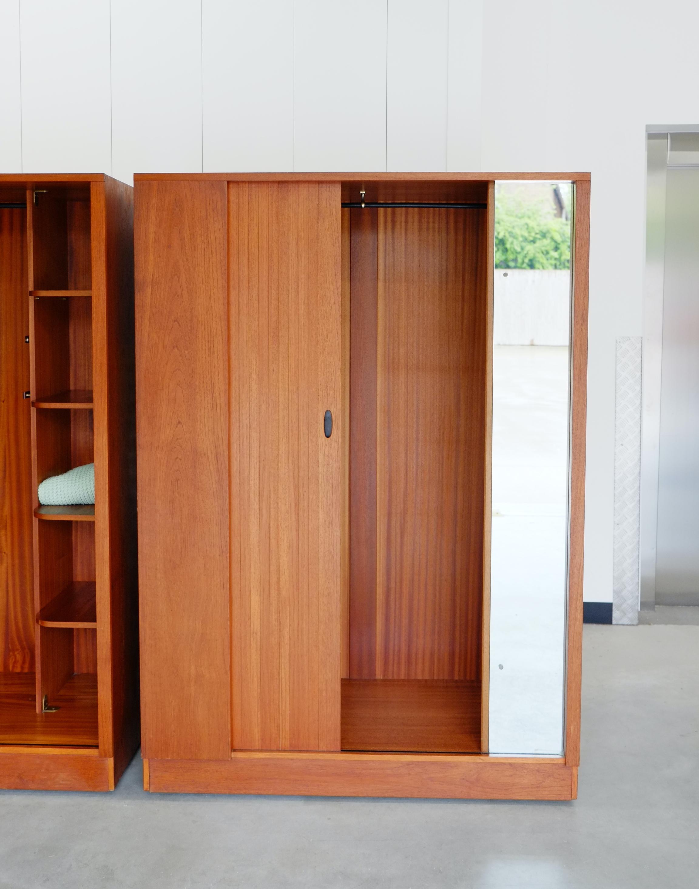 Large Mid Century Tambour Door Wardrobe England C1960 - Pair Available For Sale 8