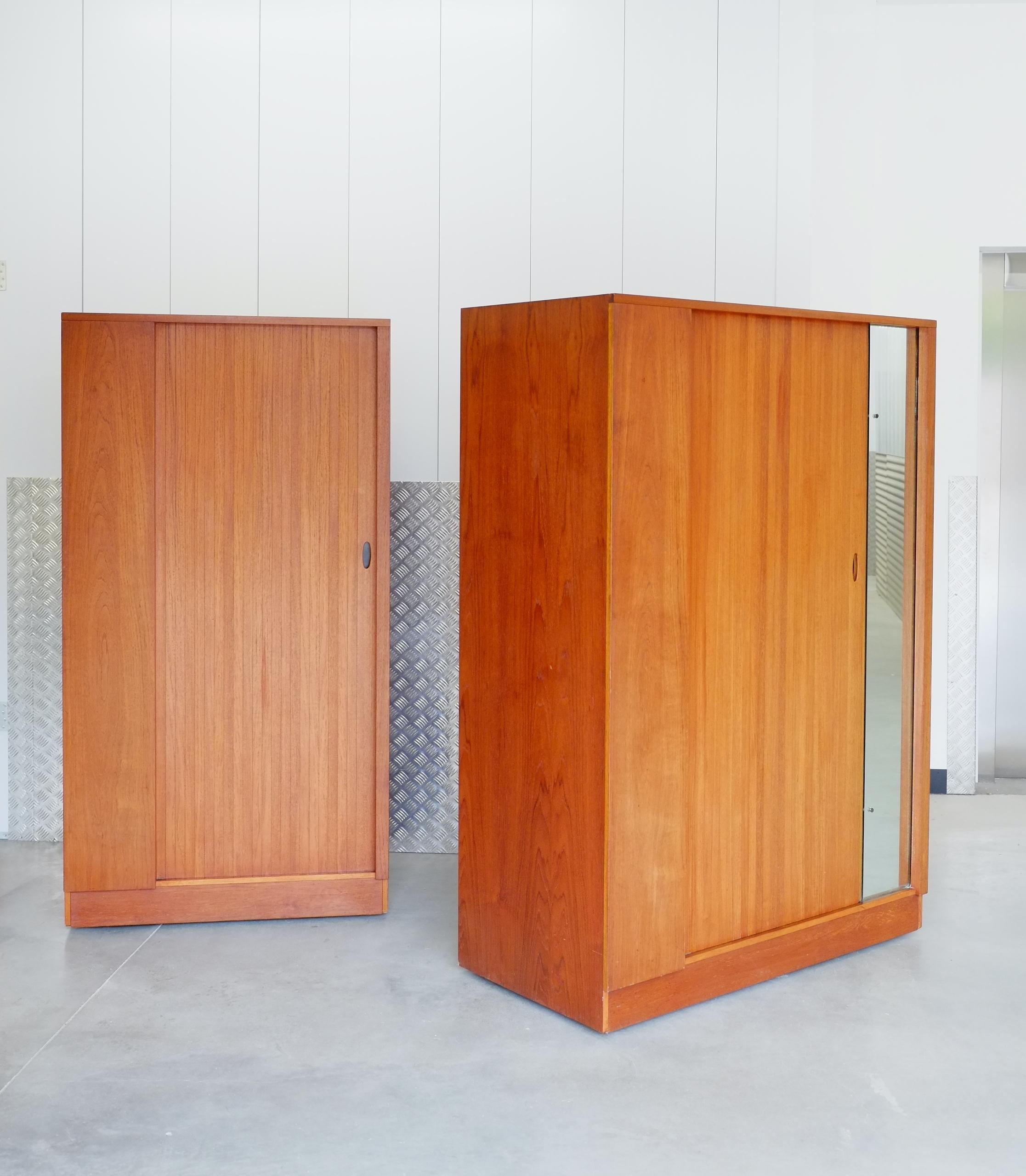  Large Mid Century Tambour Door Wardrobe England C1960 - Pair Available For Sale 9