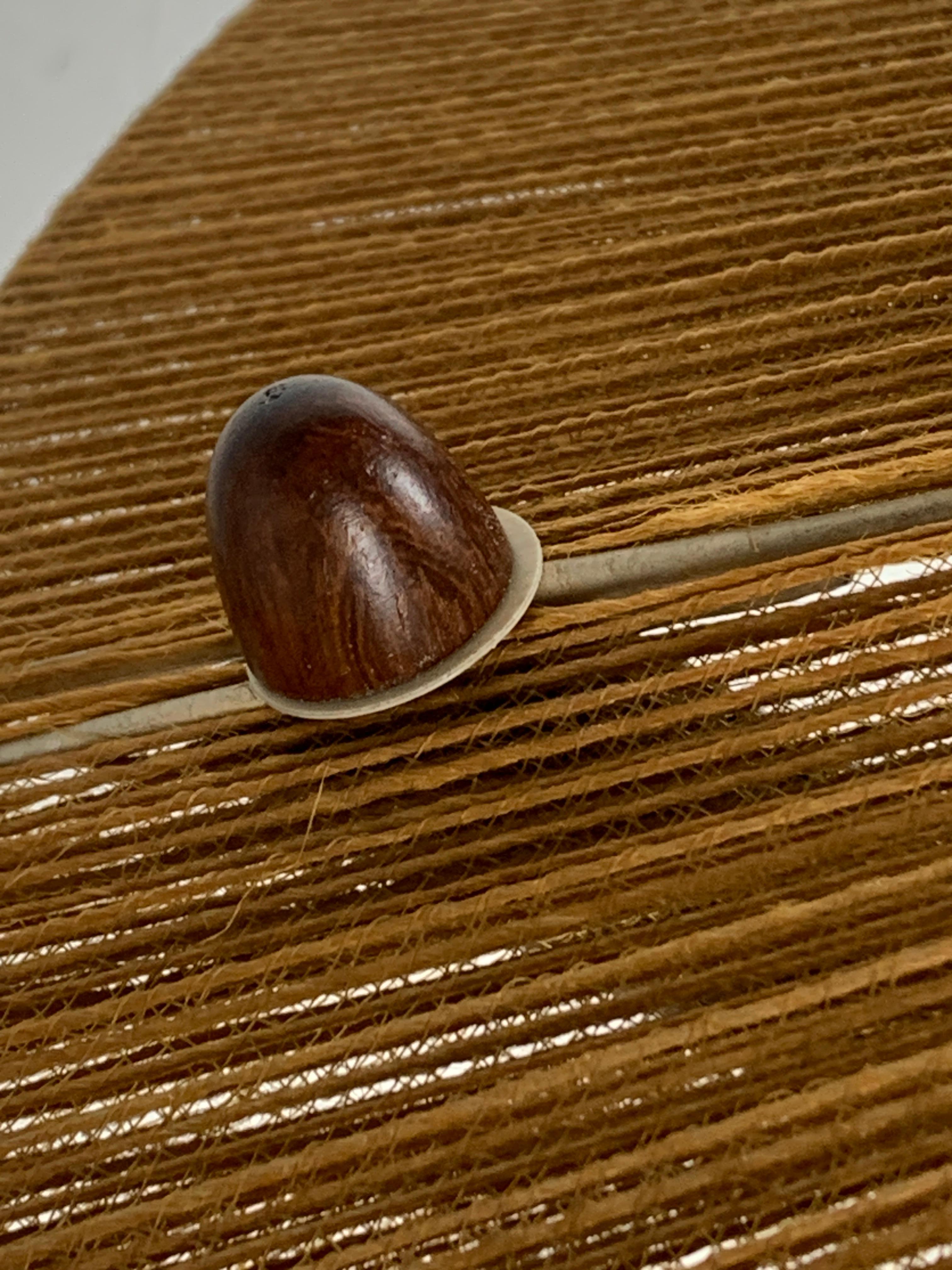 Mid-20th Century Large Mid-Century Teak and Sisal Cord Hanging Pendant Lamp attributed to Temde L