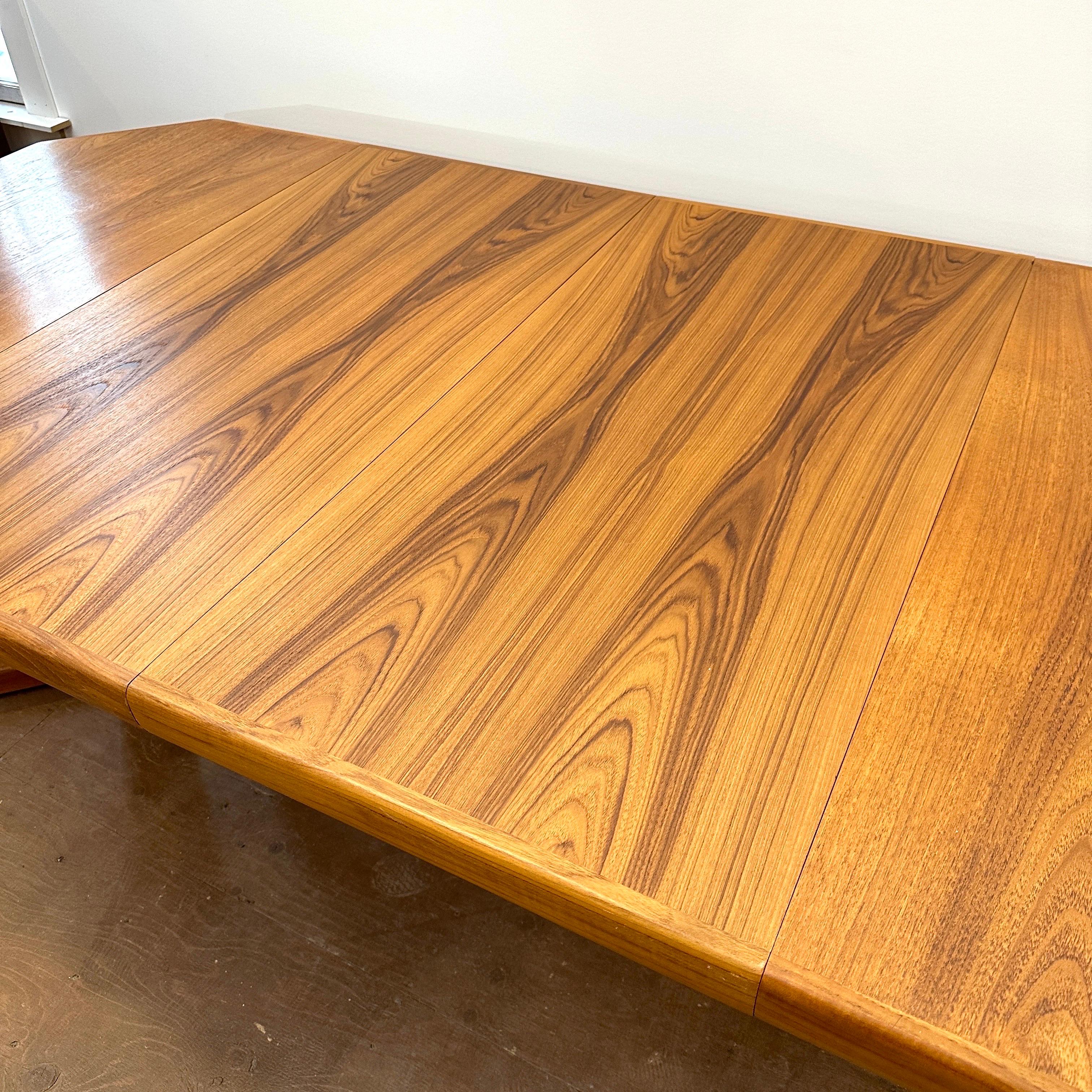 Late 20th Century Large Mid Century Teak Dining Table For Sale