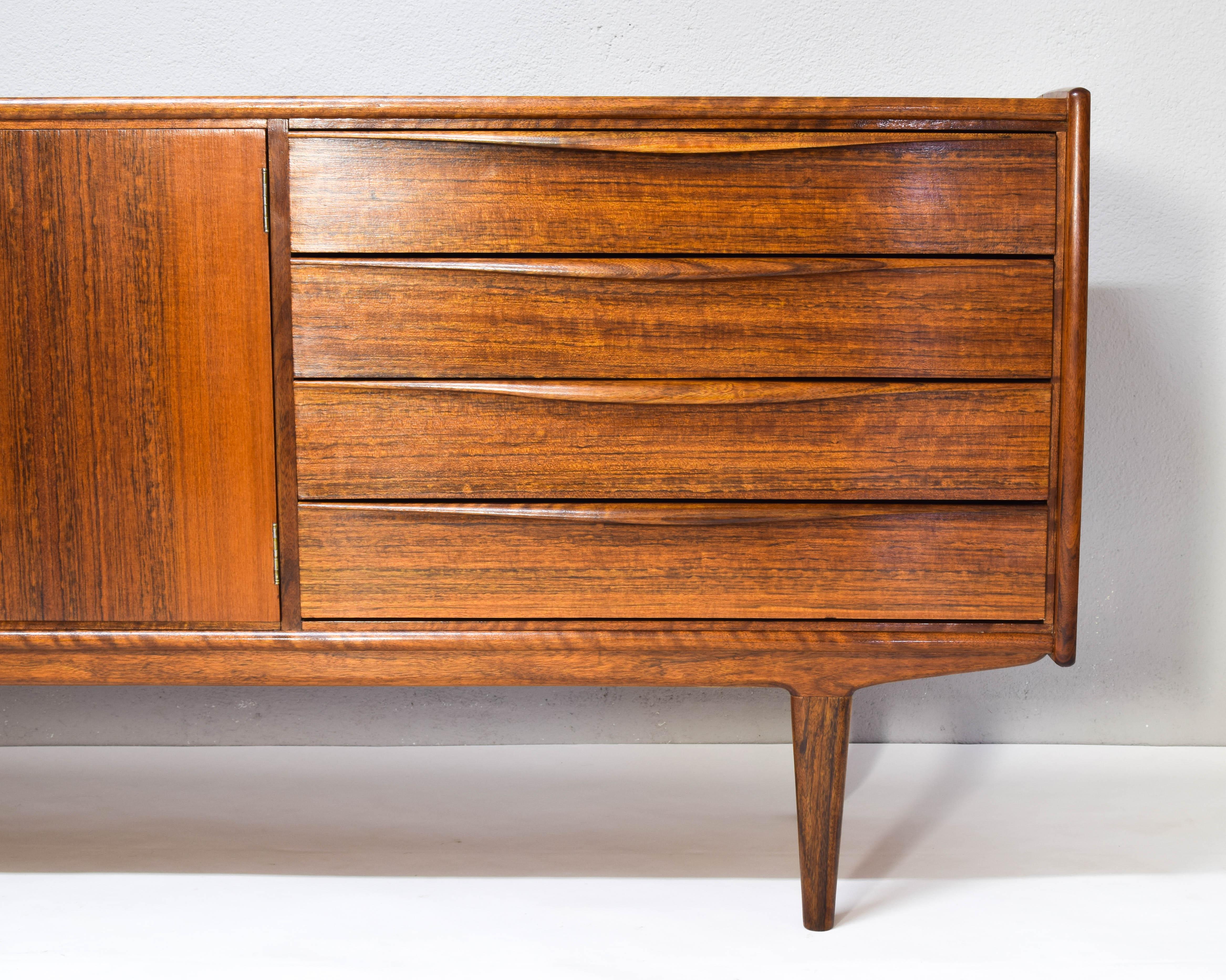 Large Mid Century Teak Scandinavian Modern Style Sideboard, Spain 1960 8