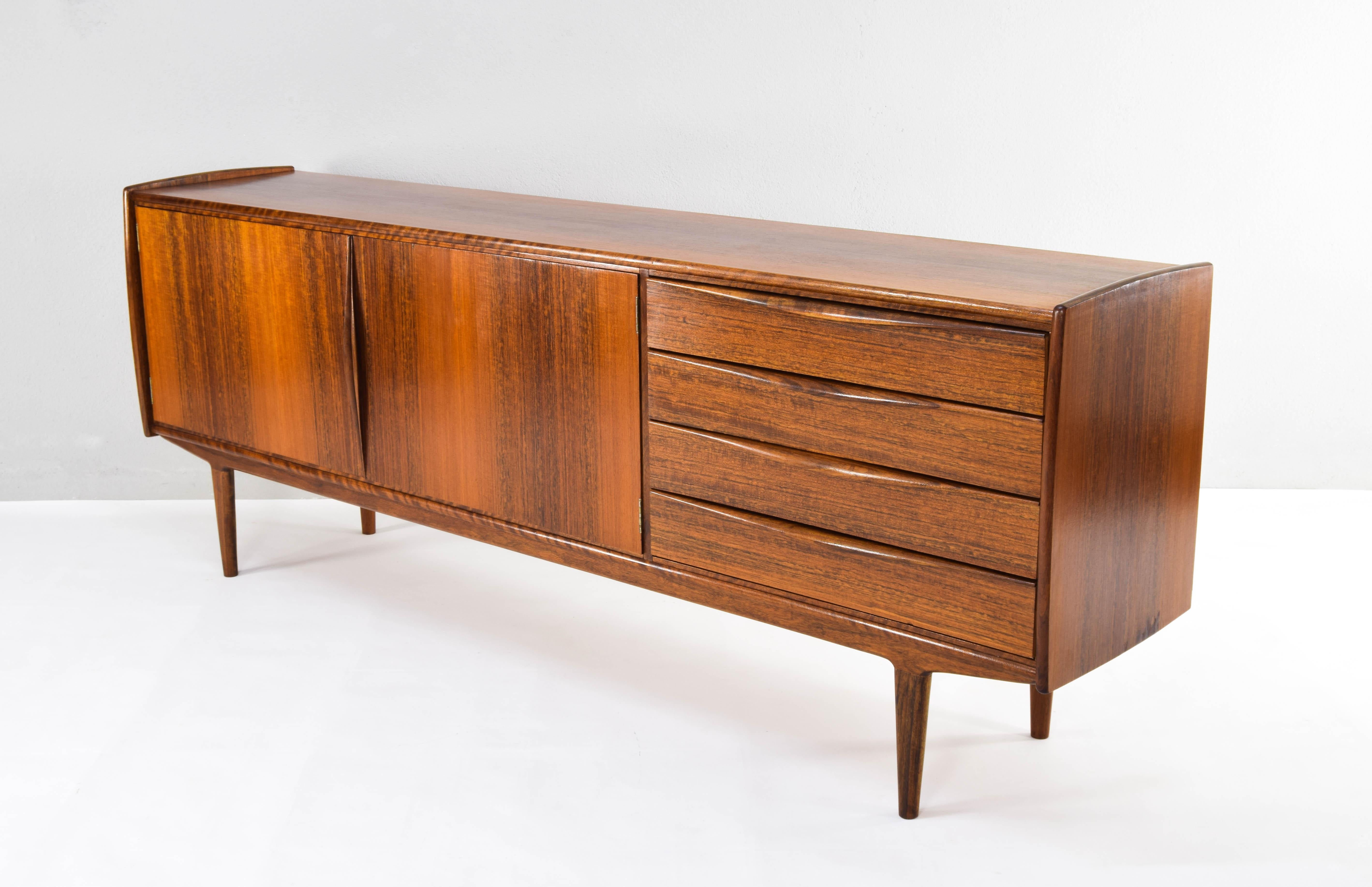 Large Mid Century Teak Scandinavian Modern Style Sideboard, Spain 1960 2