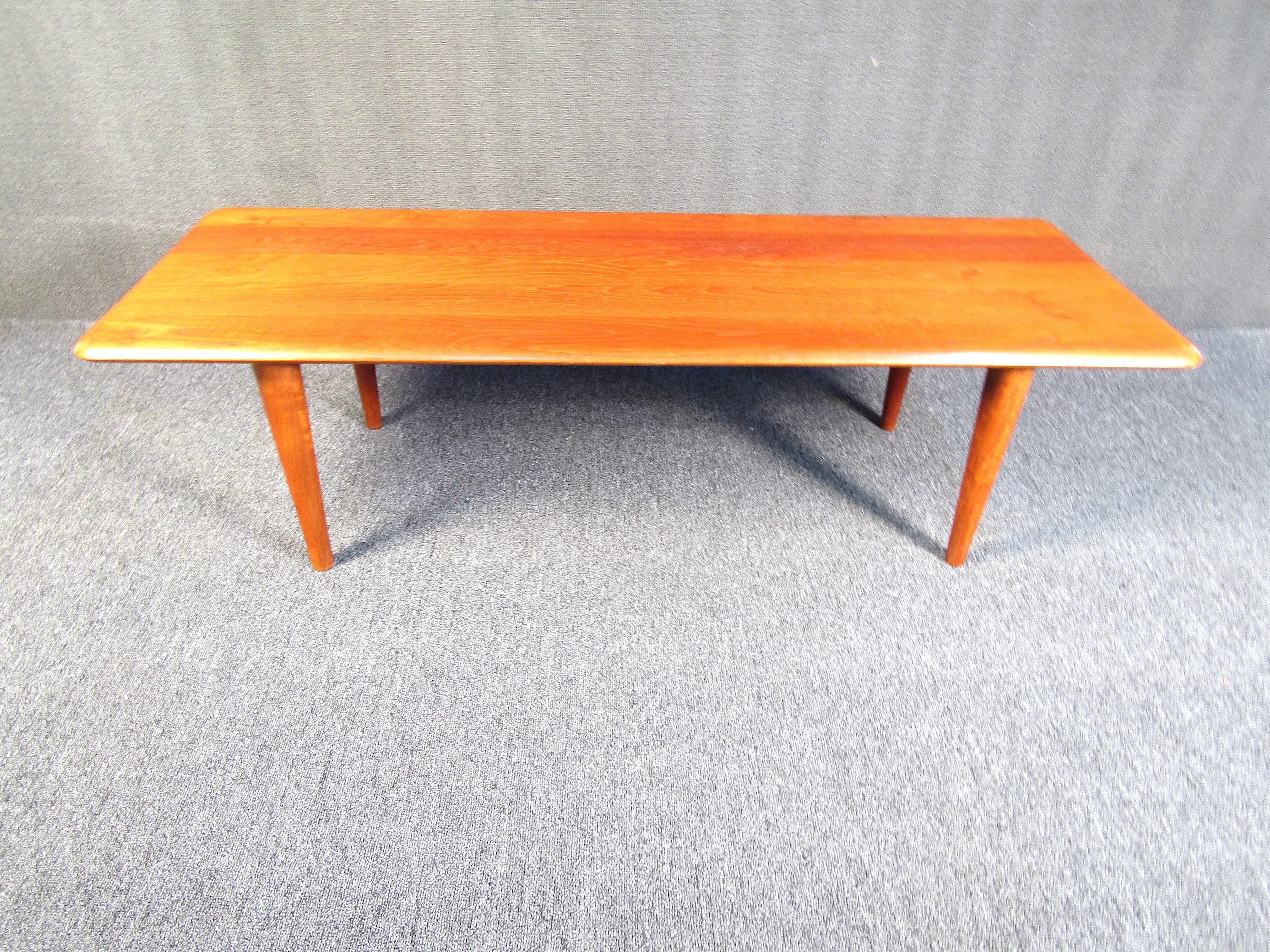 Mid-Century Modern Large Midcentury Teak Wood Coffee Table For Sale