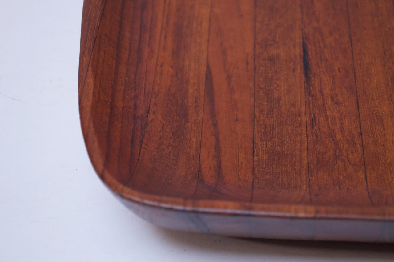 Large Midcentury Teakwood Tray Designed by Ernest Sohn 2