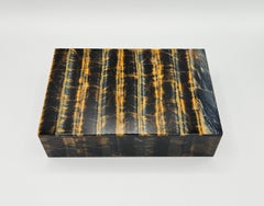 Large Mid Century Tiger’s Eye Decorative / Jewelry Box, Italy, c. 1960