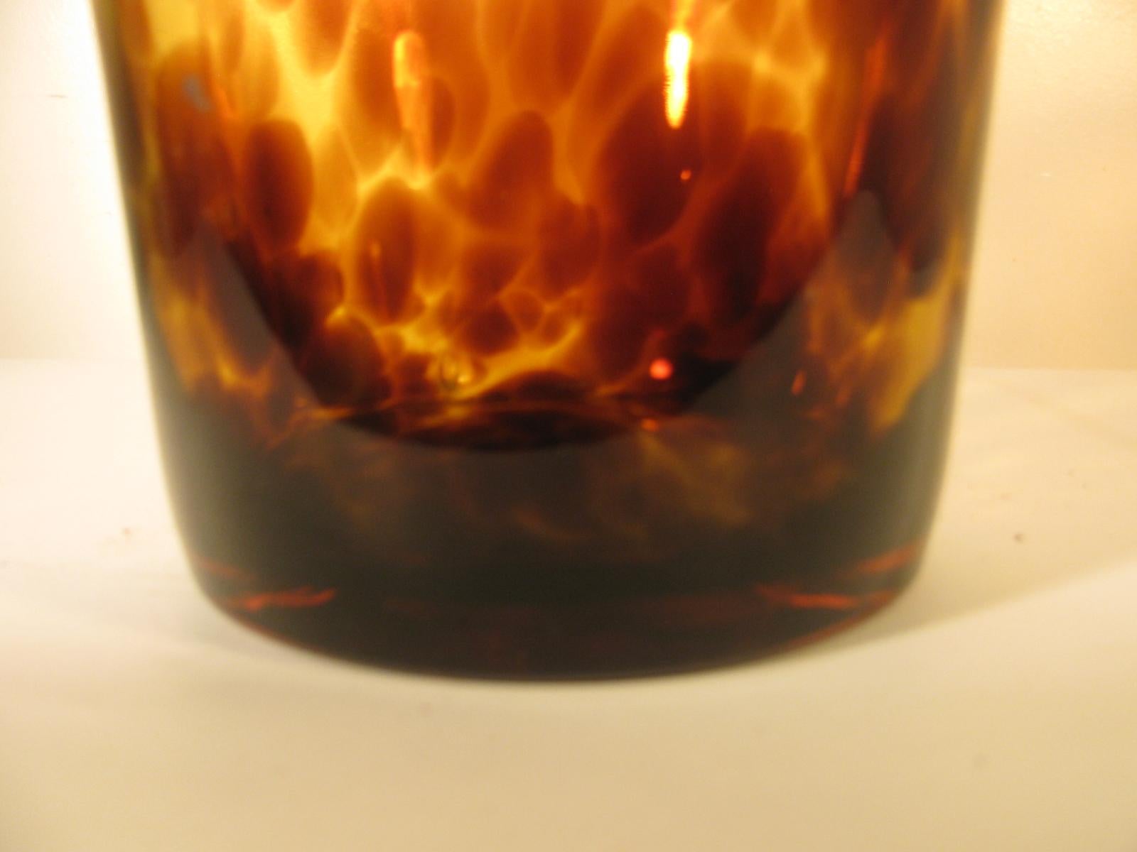 Large Midcentury Tortoiseshell Murano Vase In Good Condition In Port Jervis, NY