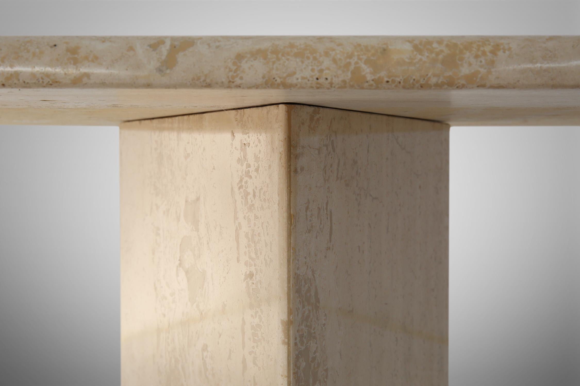 Large mid-century travertine console table In Good Condition In Meulebeke, BE