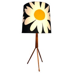 Große Dreibein-Tischlampe aus Teakholz, Mitte des Jahrhunderts