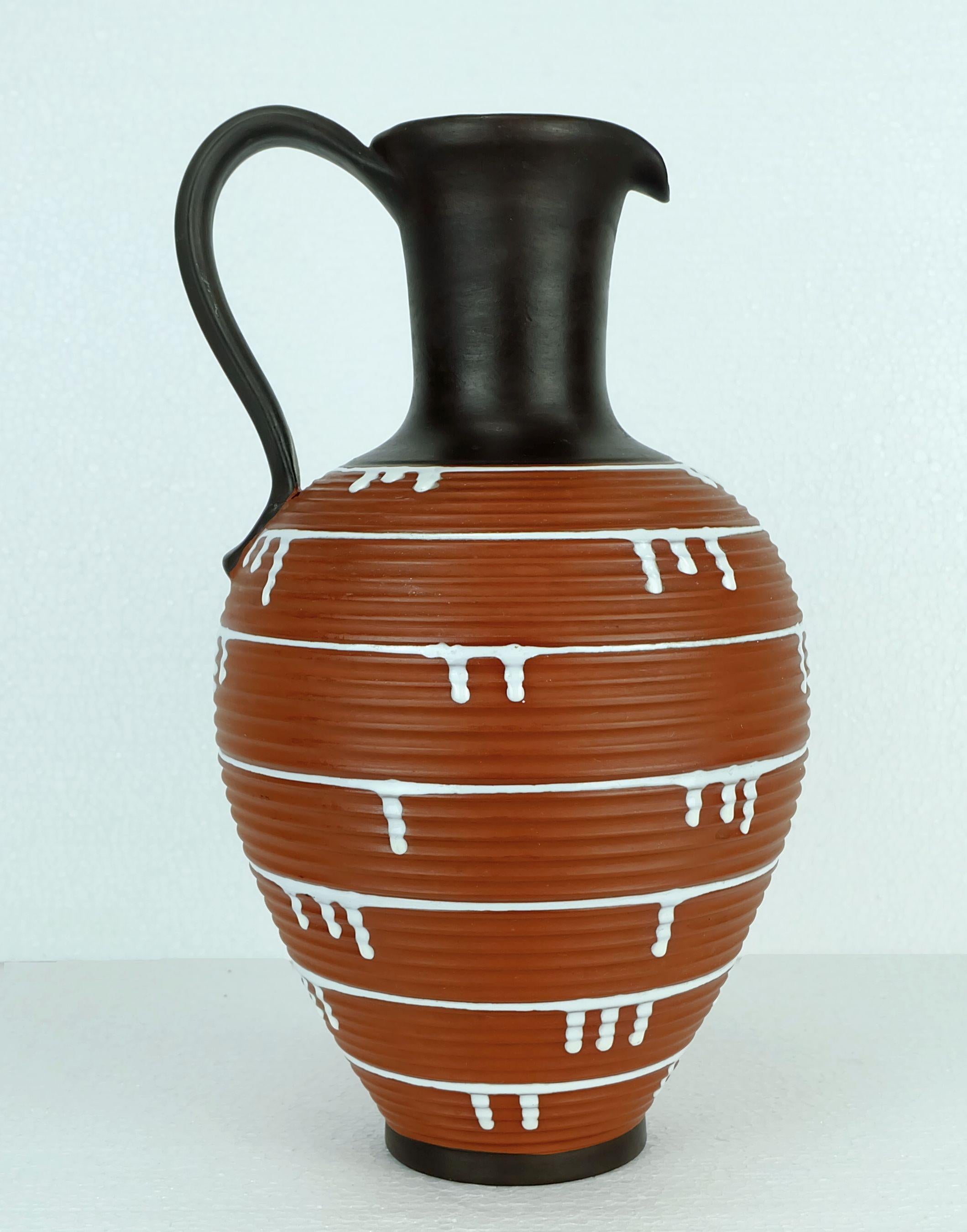 Metà XX secolo VASO grande di metà secolo Vaso a brocca di ilkra decor palermo 1950s modello 52/35 in vendita