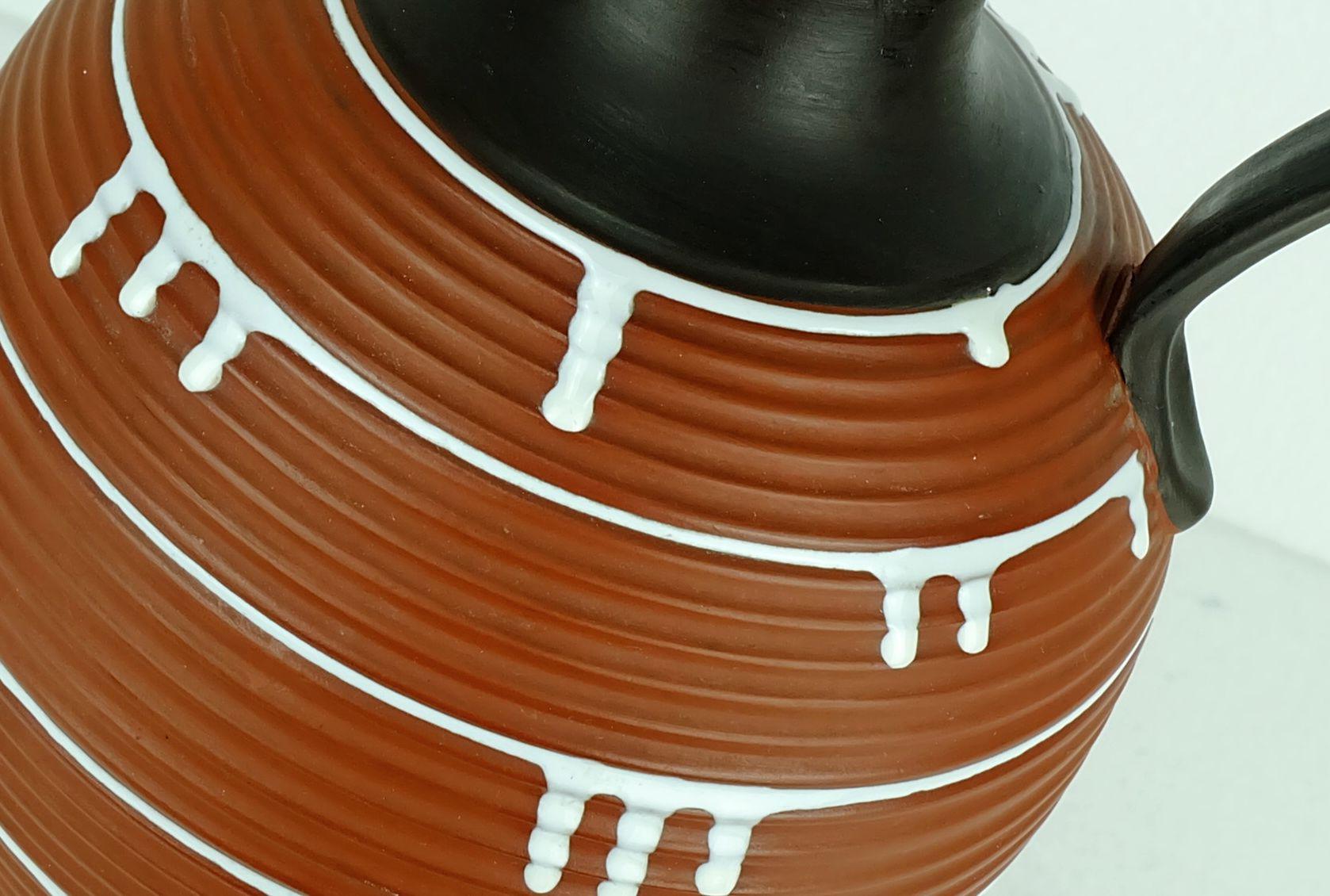 Ceramica VASO grande di metà secolo Vaso a brocca di ilkra decor palermo 1950s modello 52/35 in vendita