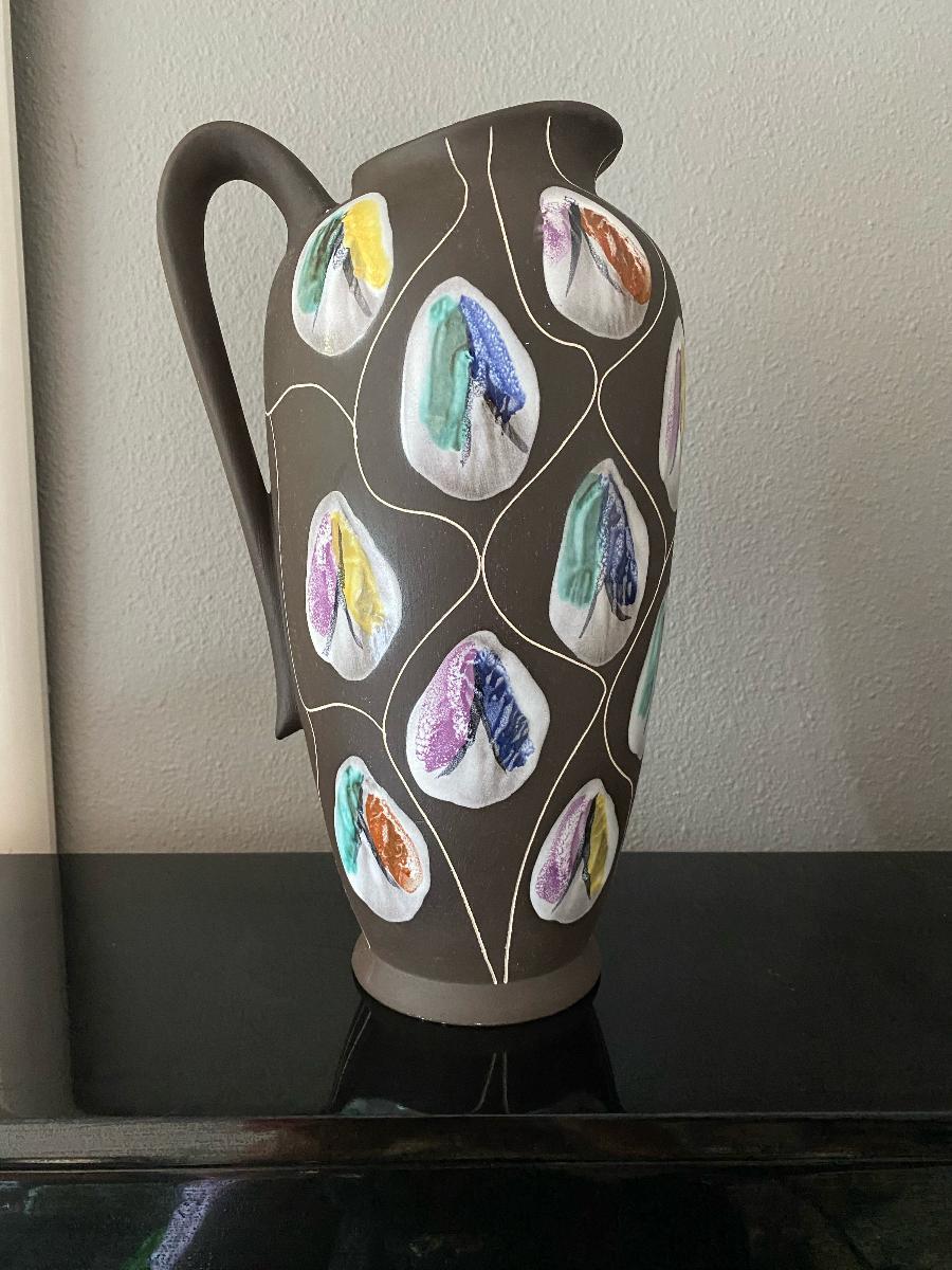 Mid-Century moderno Grande vaso/pentola di metà secolo di Bodo Mans per Bay Keramik in vendita