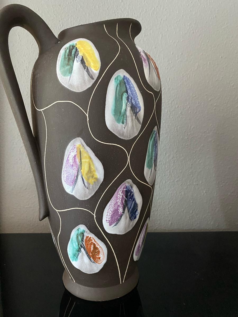 Glazed Large Mid-Century Vase/Pitcher by Bodo Mans for Bay Keramik For Sale