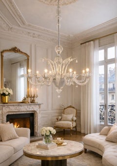 Grande lampadario di Murano della metà del secolo scorso, vetro italiano