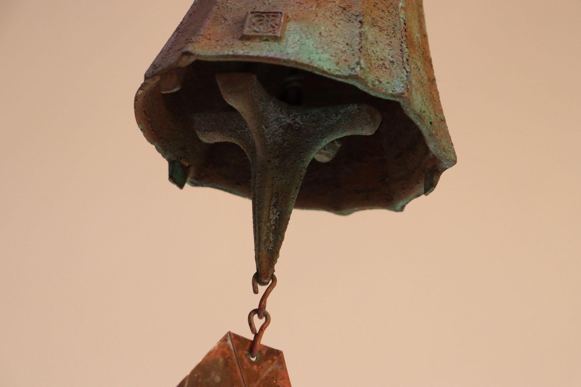 Grande cloche / carillon de vent en bronze vert-de-gris Paolo Soleri pour Arconsanti en vente 11