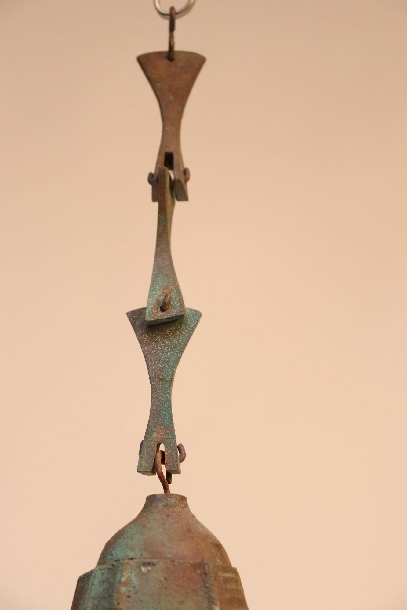 Grande cloche / carillon de vent en bronze vert-de-gris Paolo Soleri pour Arconsanti en vente 4