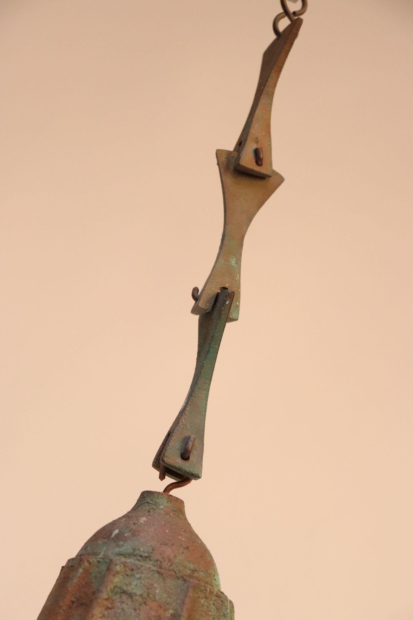 Grande cloche / carillon de vent en bronze vert-de-gris Paolo Soleri pour Arconsanti en vente 5
