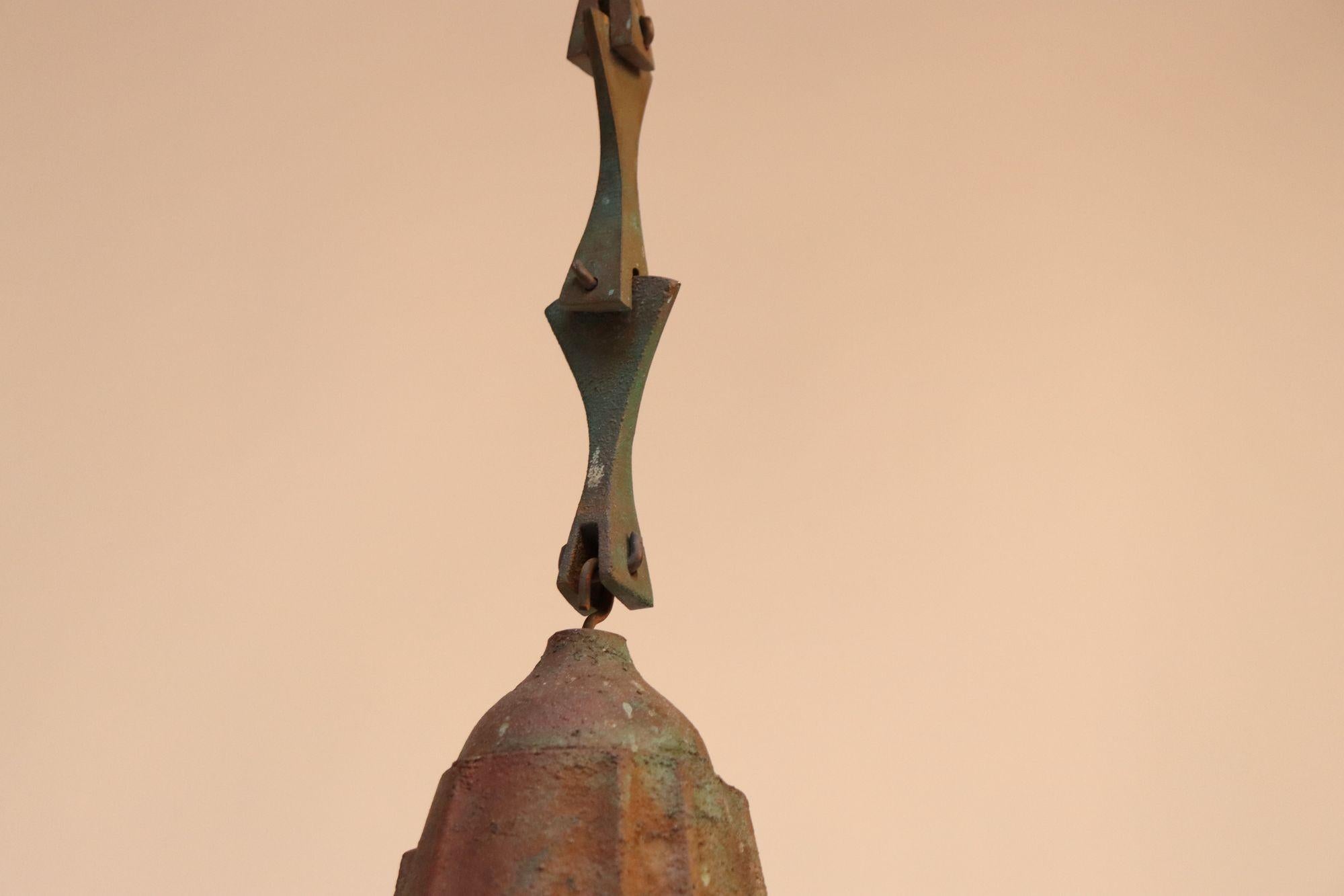 Grande cloche / carillon de vent en bronze vert-de-gris Paolo Soleri pour Arconsanti en vente 6