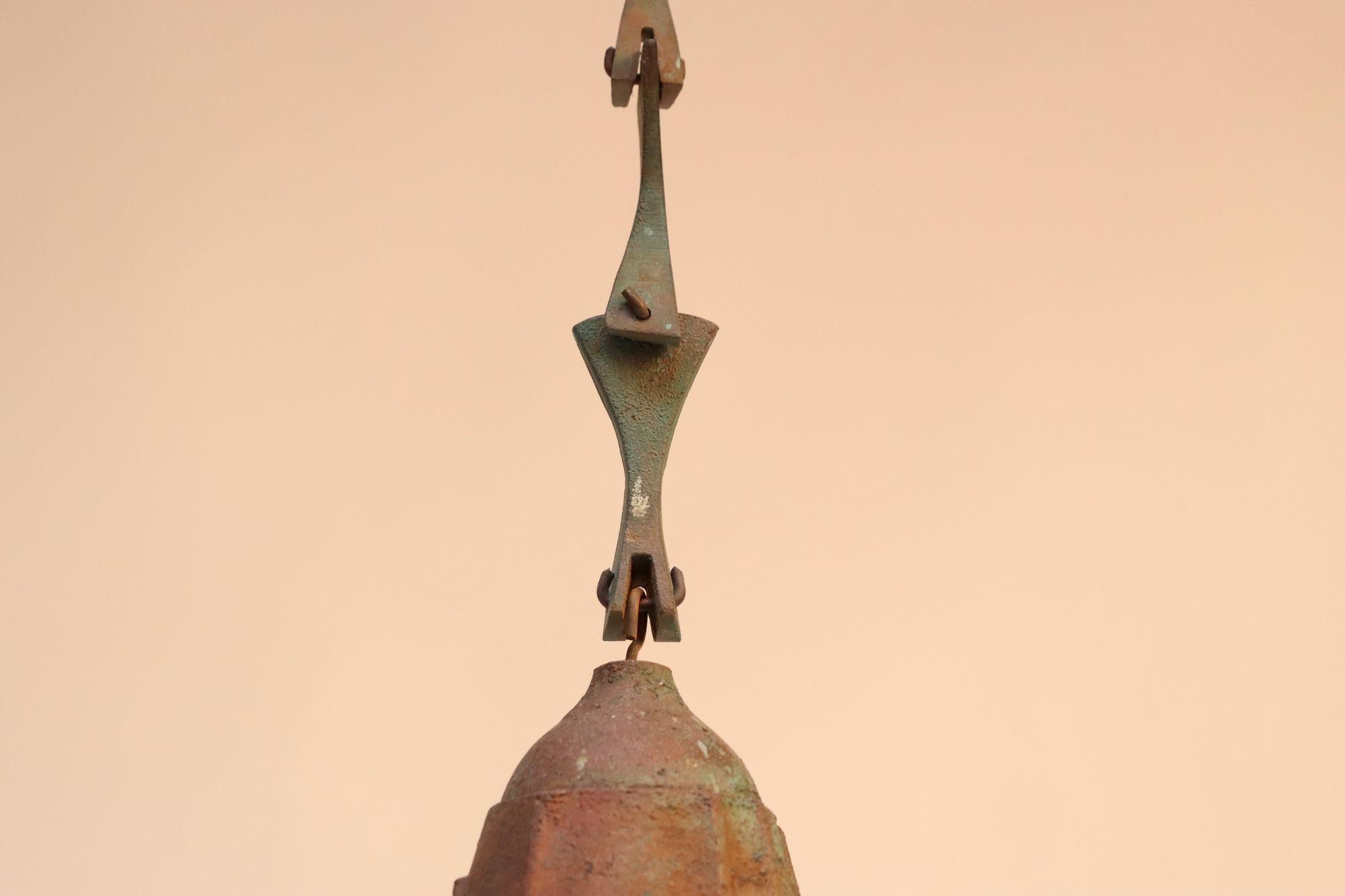 Grande cloche / carillon de vent en bronze vert-de-gris Paolo Soleri pour Arconsanti en vente 8