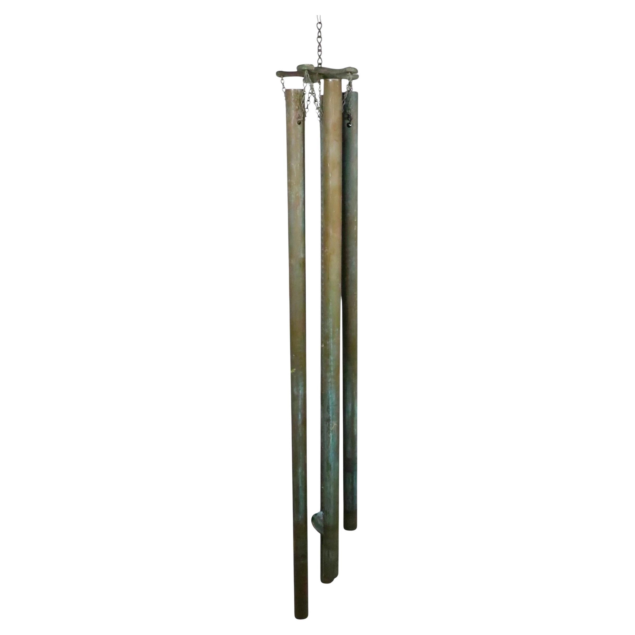 Large Mid Century Verdigris Wind Chime by Walter Lamp For Sale
