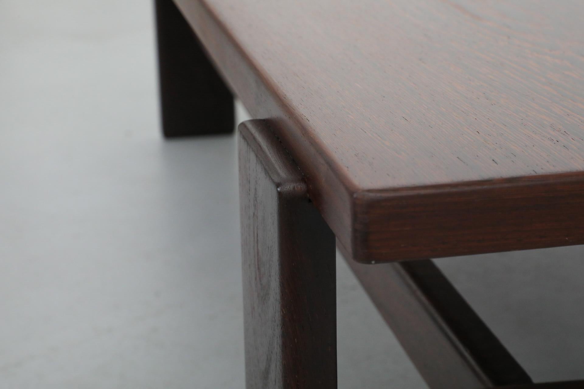 Large Mid-Century Wenge Coffee Table with Asymmetrical Legs by Martin Visser 7