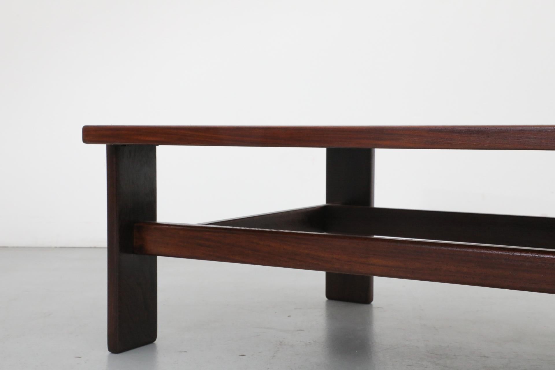 Large Mid-Century Wenge Coffee Table with Asymmetrical Legs by Martin Visser 9