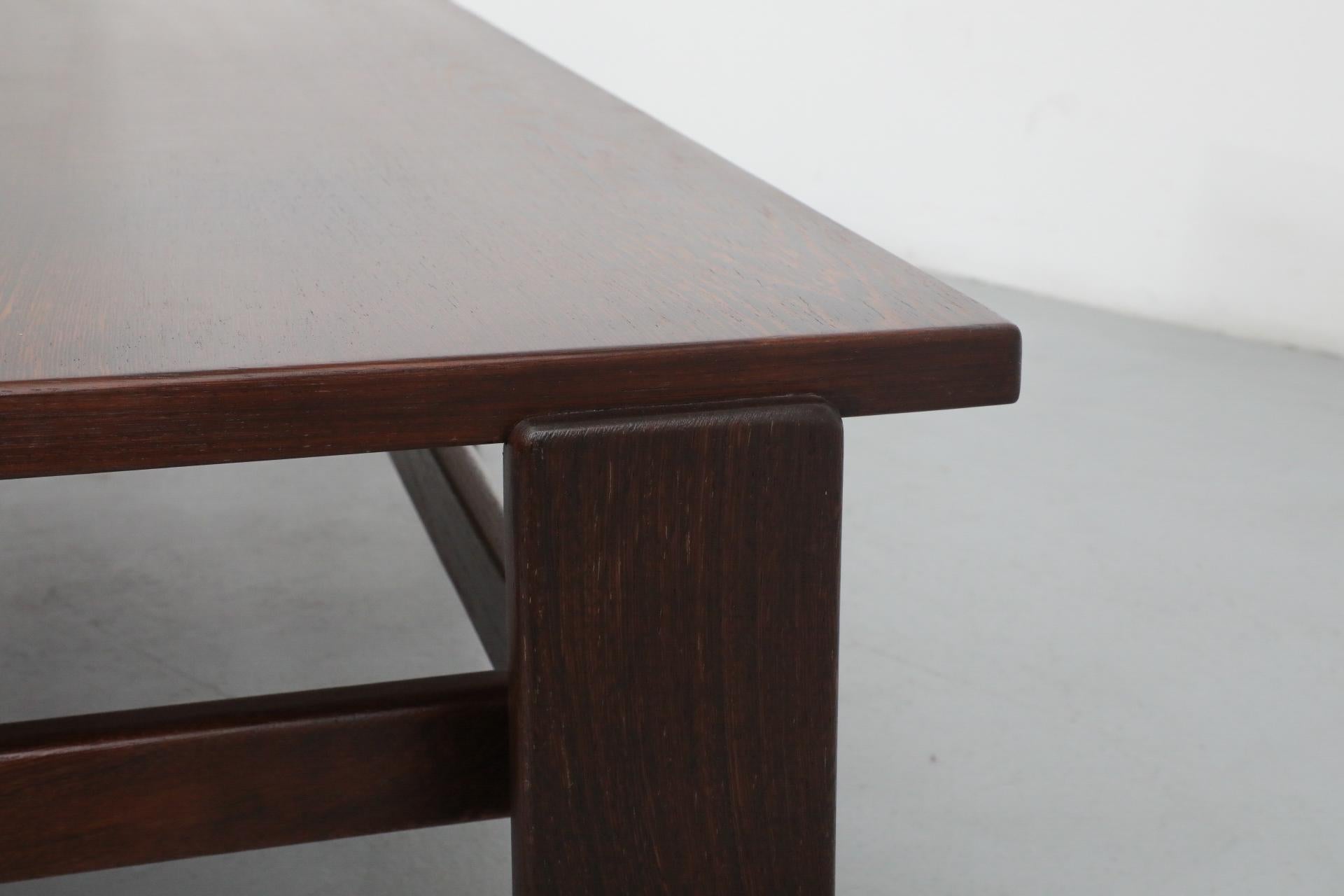 Large Mid-Century Wenge Coffee Table with Asymmetrical Legs by Martin Visser 10