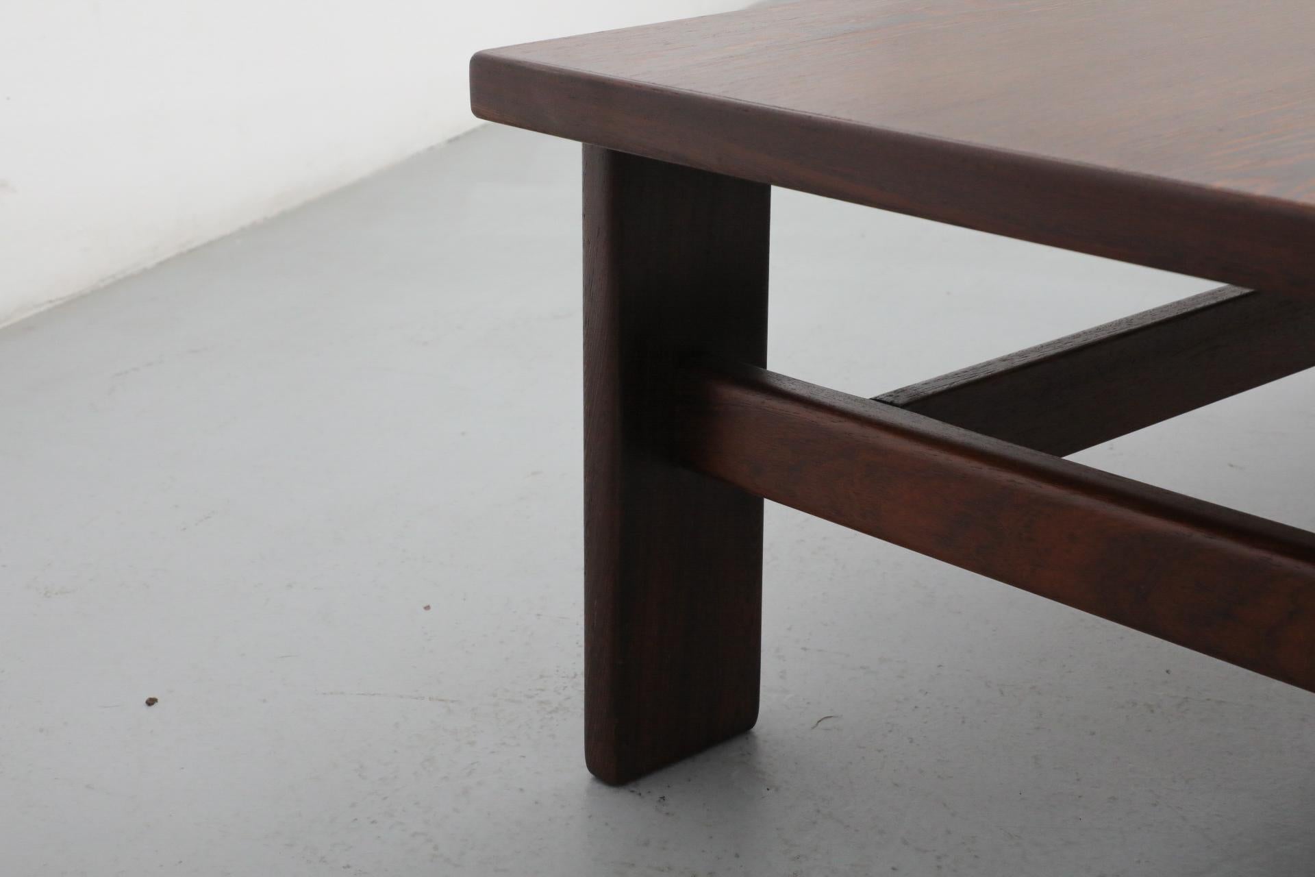 Large Mid-Century Wenge Coffee Table with Asymmetrical Legs by Martin Visser 11