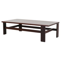 Large Mid-Century Wenge Coffee Table with Asymmetrical Legs by Martin Visser