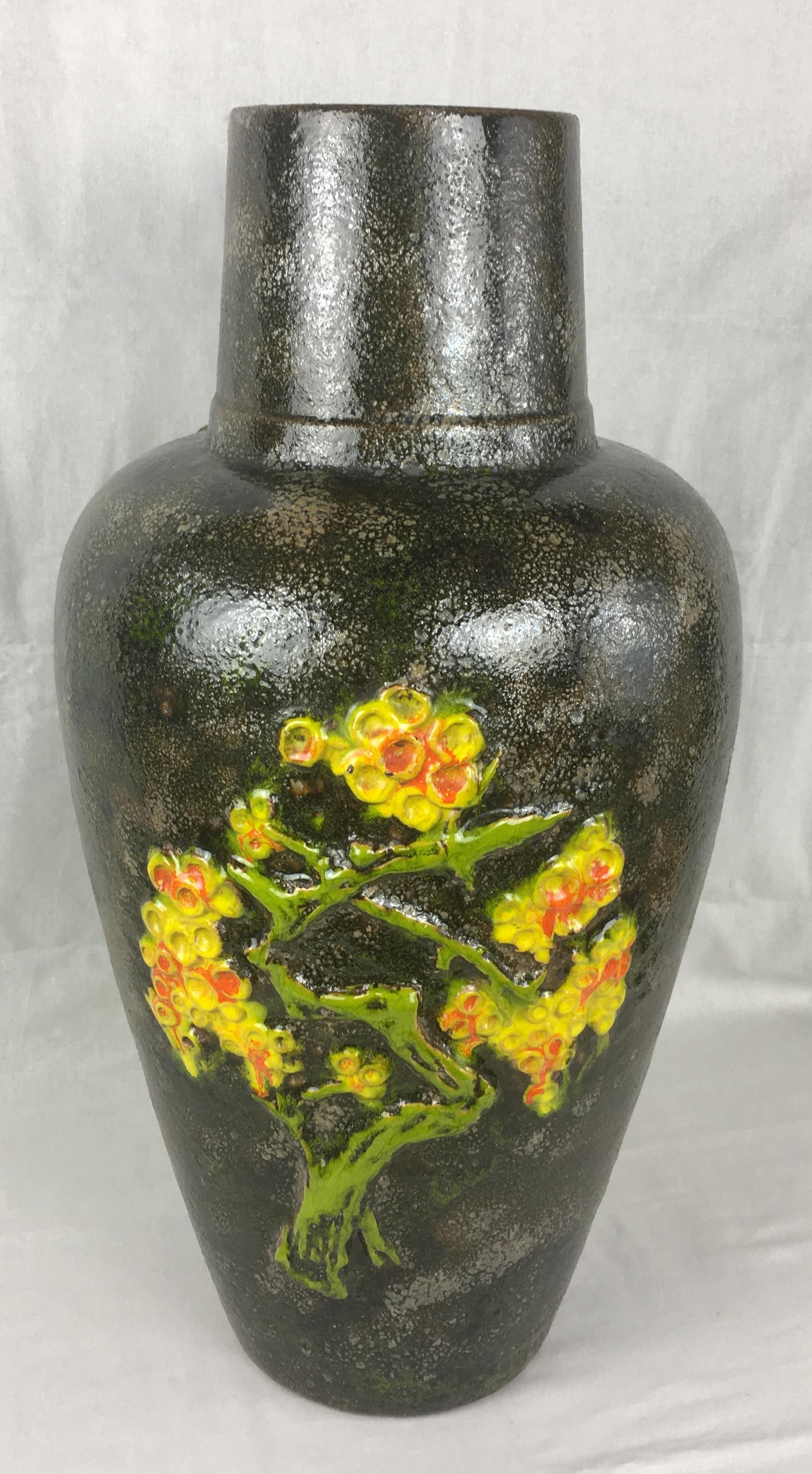 Mid-Century Modern Large Midcentury West Germany Ceramic Floor Vase or Centerpiece  For Sale